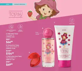 Vista previa de Body Lotion Avon Topsy, 150 ml; Edad: +3, nuevo folleto de la tienda, válido en México a partir del 30.01.2026 | Página: 136 | Productos: Fresa, Brillo, Glitter, Body