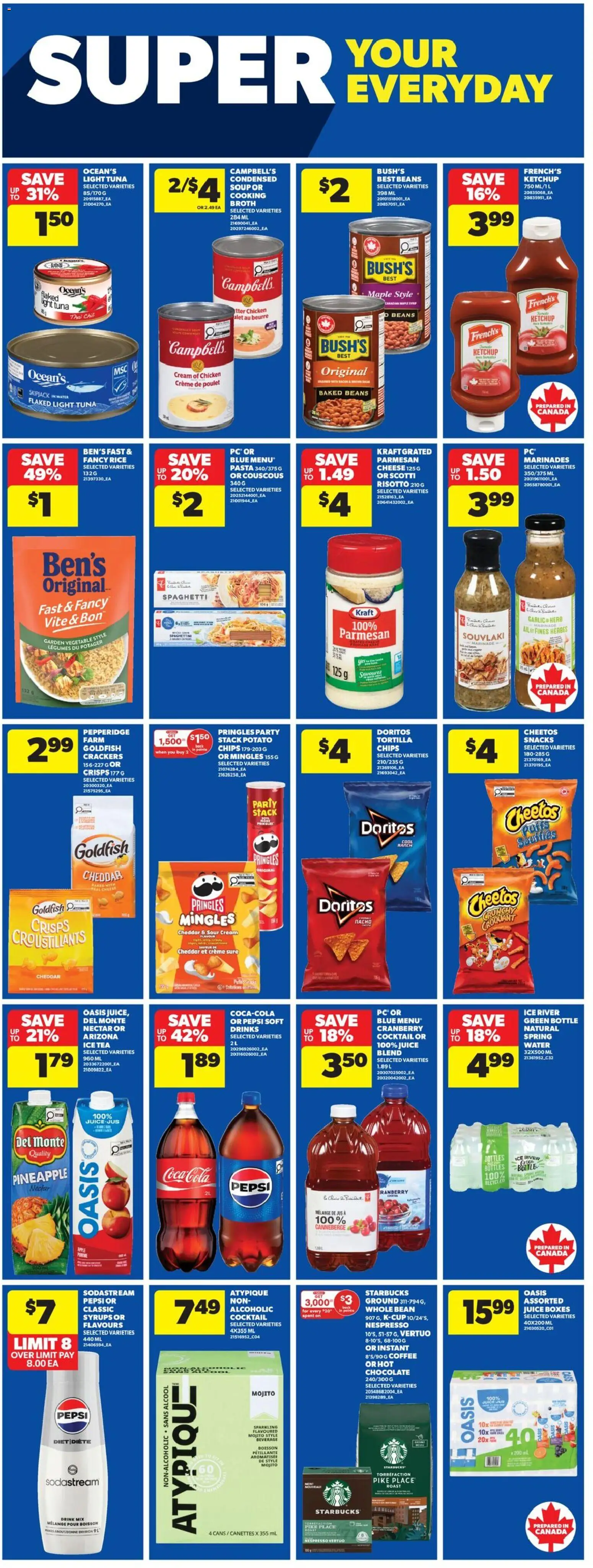 Real Canadian Superstore flyer valid from 09.04.2026 | Page: 15 | Products: Rice, Chips, Juice, Chicken