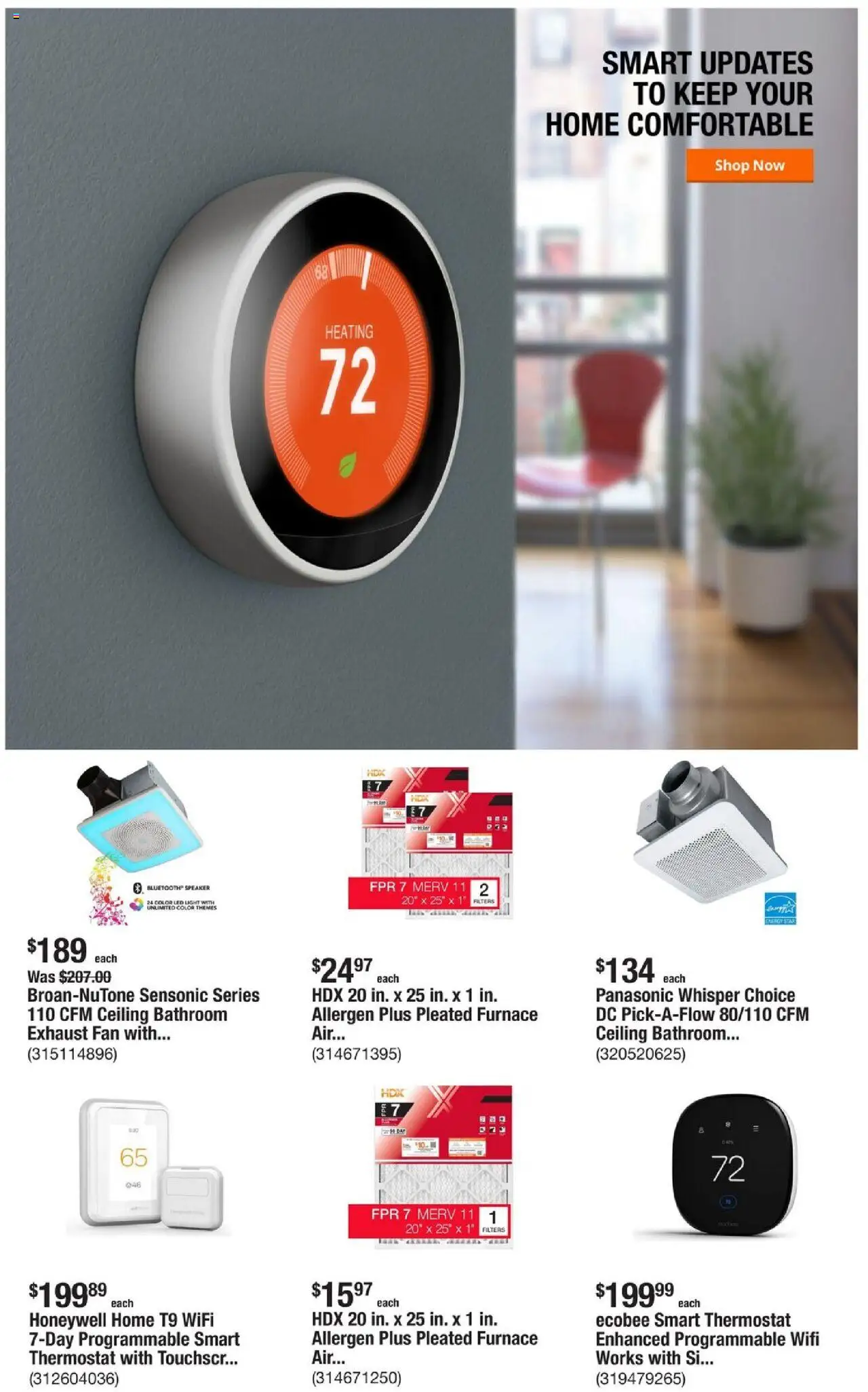 Home Depot Weekly Ad - FL - valid from 11.09.2025 | Page: 4 | Products: Speaker, Thermostat, Fan