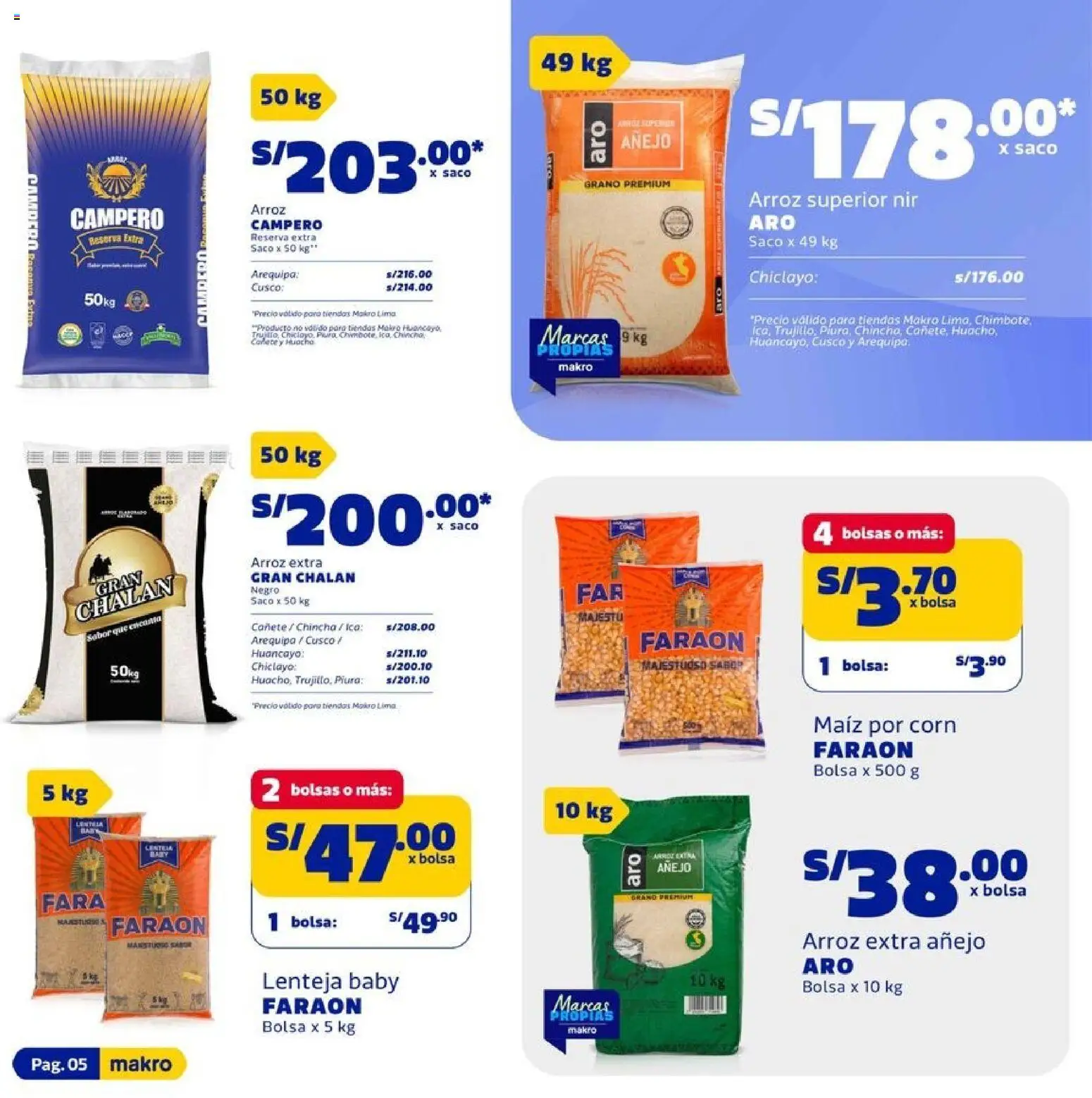 Catálogo Makro válido desde 09.04.2026 | Página: 5 | Productos: Arroz, Saco, Bolsa