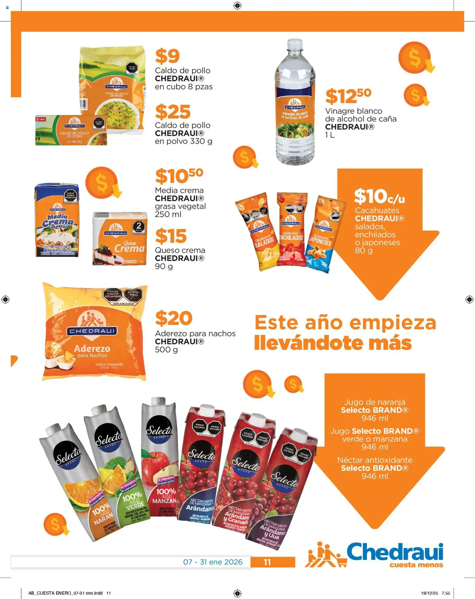 Nuevas ofertas de Chedraui válidas en toda la República Mexicana desde el 07.01.2026. ¡Encuentra las mejores ofertas en Chedraui folleto! | Página: 11 | Productos: Crema, Queso, Jugo, Uva