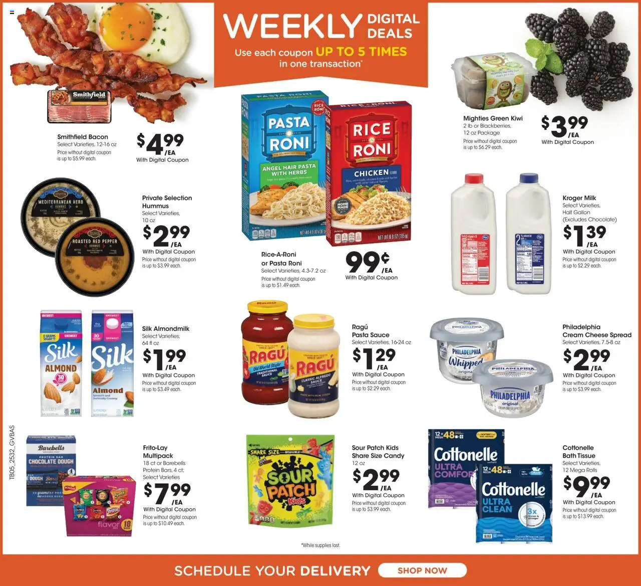 Kroger Ad - valid from 10.09.2025 | Page: 2 | Products: Bath, Cheese, Rice, Cream