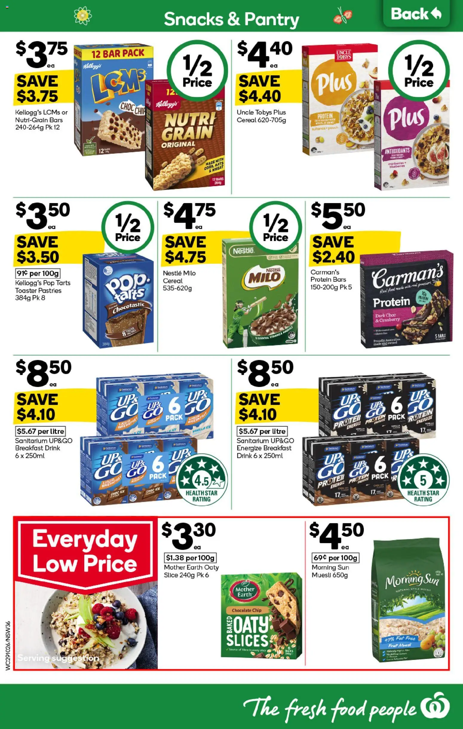 Woolworths catalogue - valid from 29.10.2025 | Page: 36 | Products: Chocolate, Cereal, Peach, Toaster