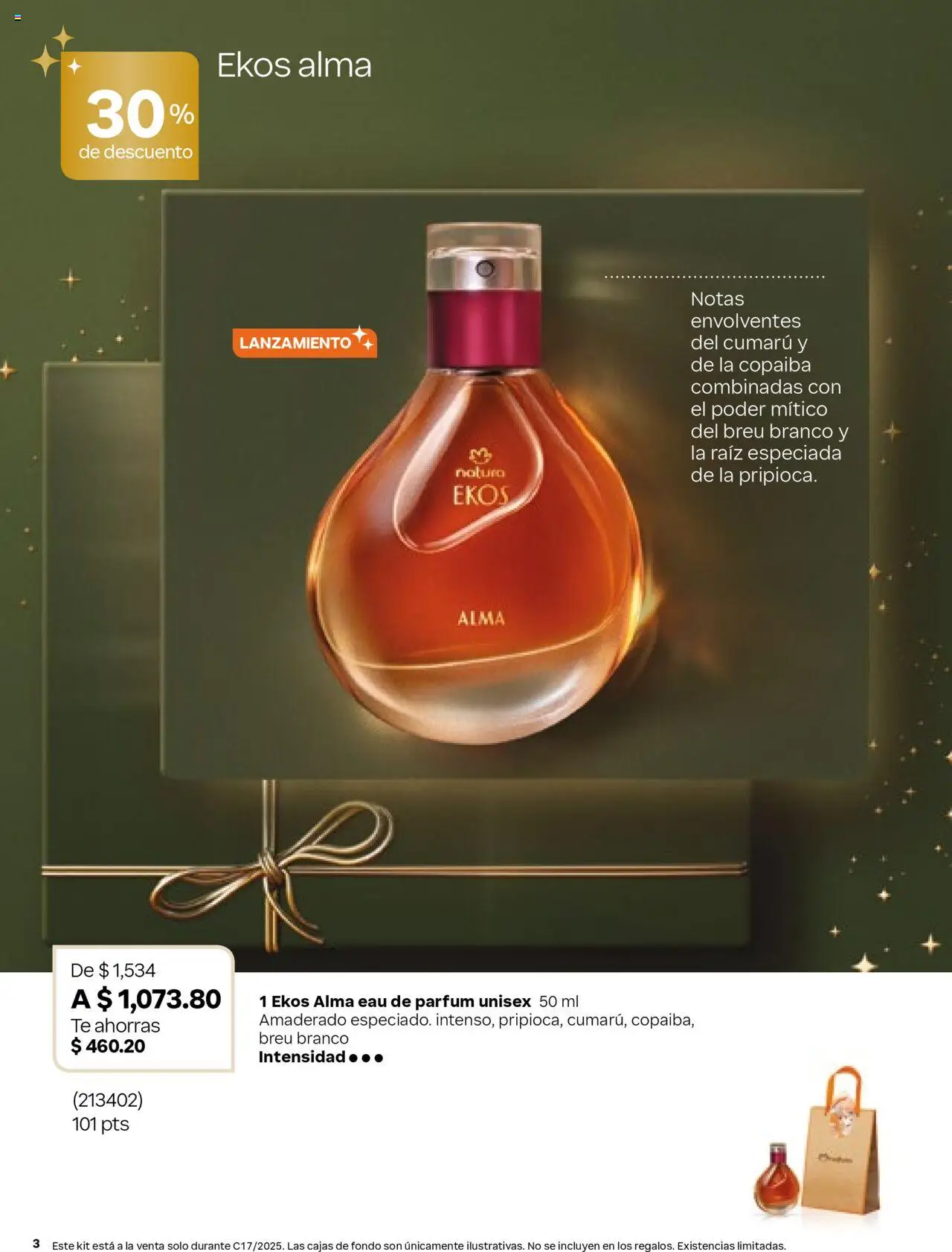 Nuevas ofertas de Natura válidas en toda la República Mexicana desde el 24.10.2025. ¡Encuentra las mejores ofertas en Natura - Campaña 17 2025 Especial Navidad! | Página: 3 | Productos: Té