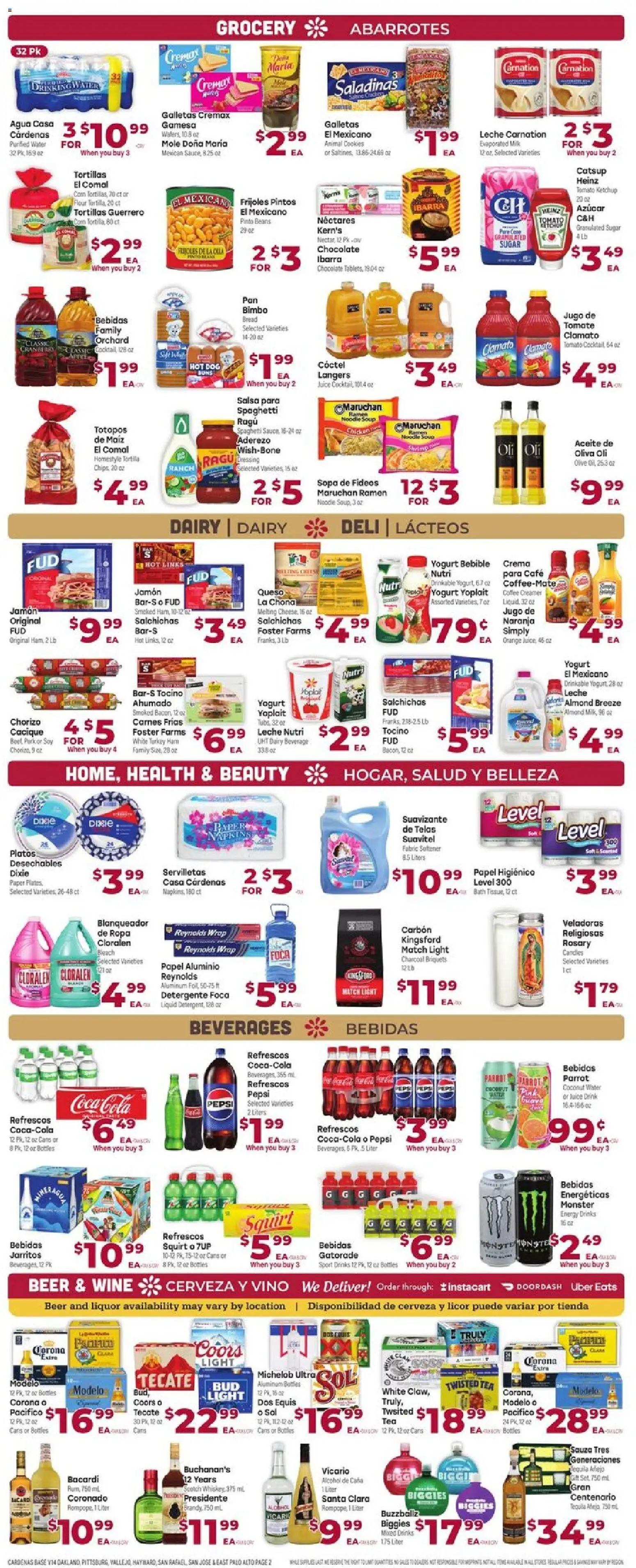 Cardenas Weekly Ad - valid from 28.11.2025 | Page: 2 | Products: Wine, Beer, Water, Sugar