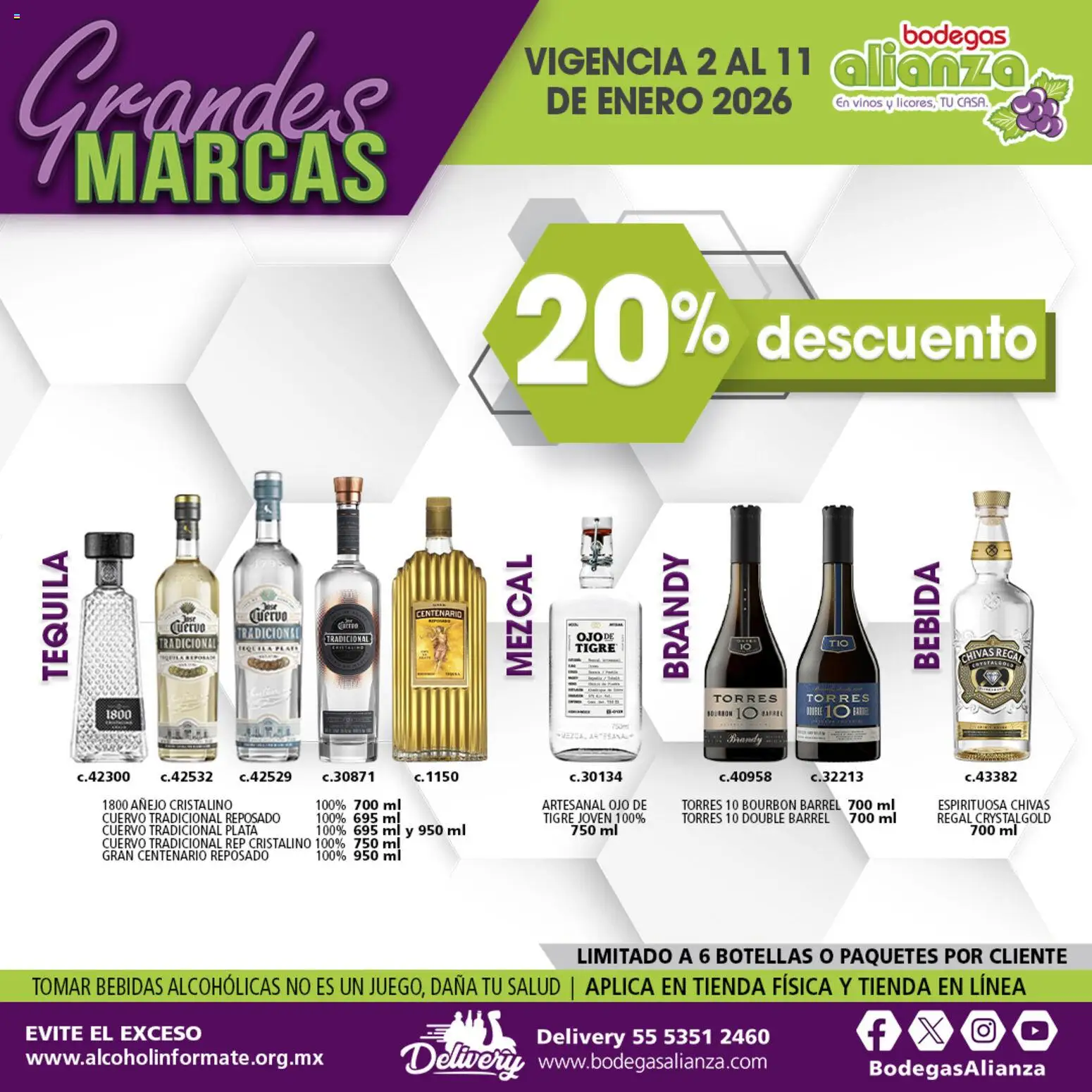 Nuevas ofertas de Bodegas Alianza válidas en toda la República Mexicana desde el 02.01.2026. ¡Encuentra las mejores ofertas en Bodegas Alianza catálogo Grandes Marcas! | Página: 7 | Productos: Tequila