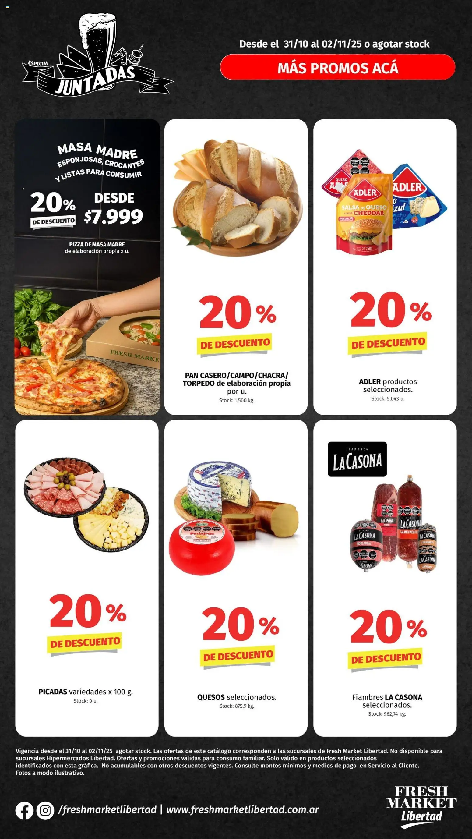 Hipermercado Libertad - JUNTADAS dot │ válido desde el 31.10.2025 | Página: 4 | Productos: Queso, Pan, Pizza