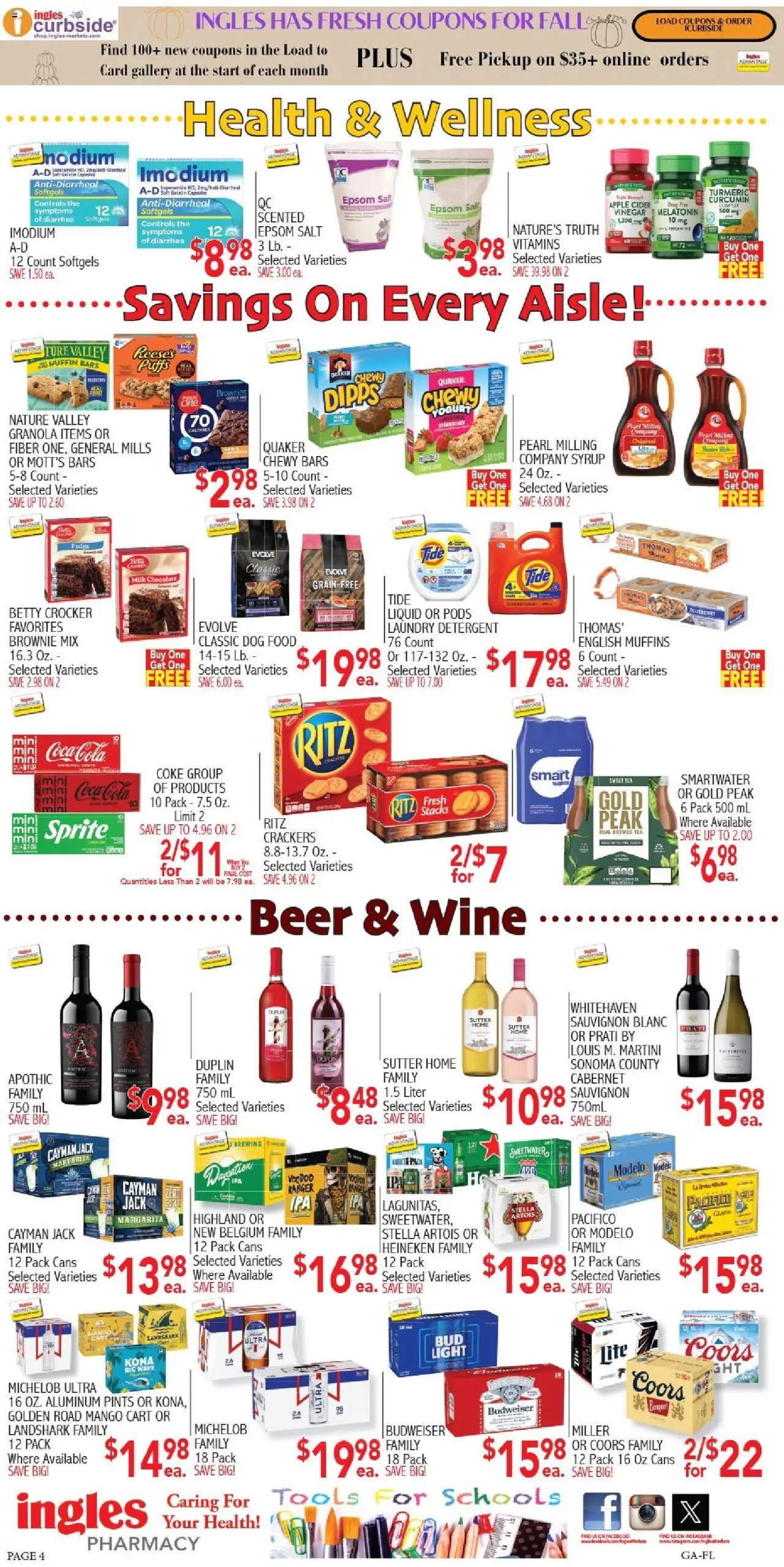 Ingles Weekly Ad - valid from 08.10.2025 | Page: 4 | Products: Wine, Tea, Mango, Muffin