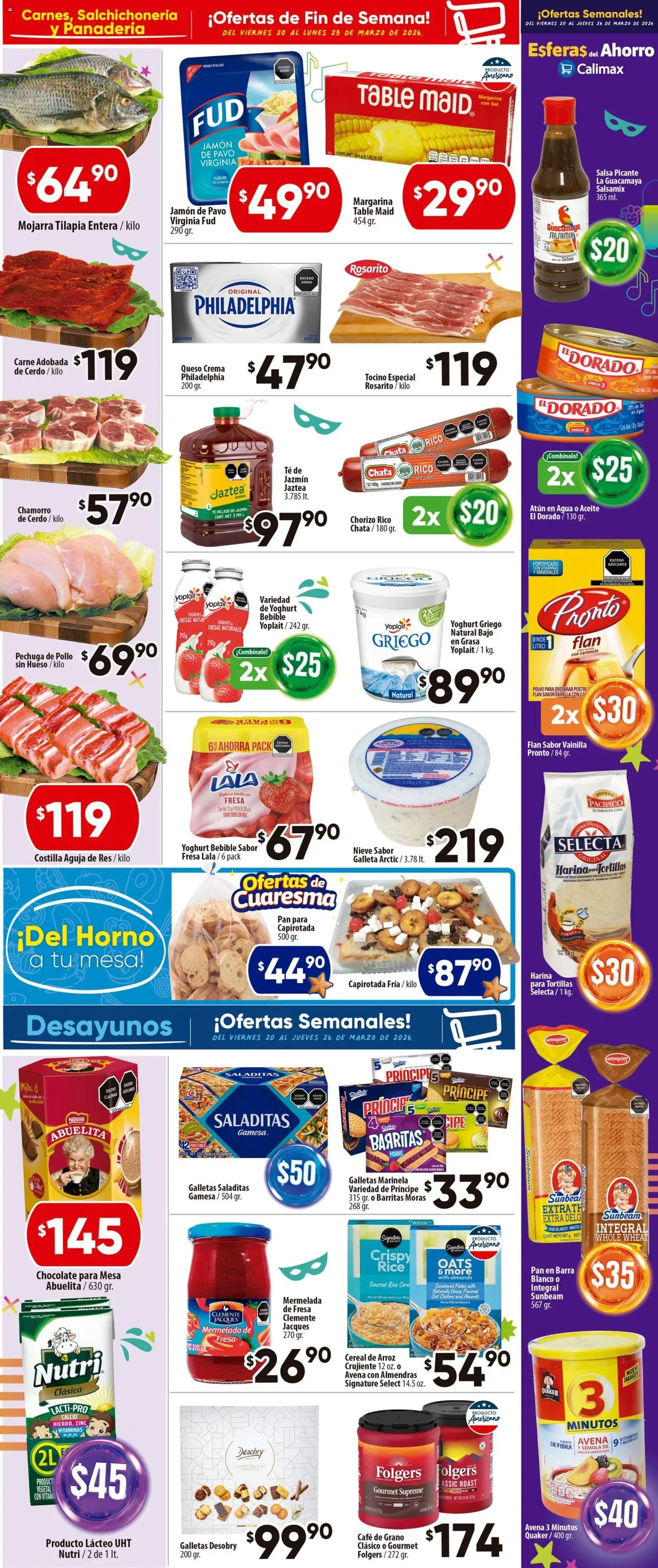 Nuevas ofertas de Calimax válidas en toda la República Mexicana desde el 20.03.2026. ¡Encuentra las mejores ofertas en Calimax folleto Ensenada! | Página: 2 | Productos: Crema, Chorizo, Fresas, Panadería