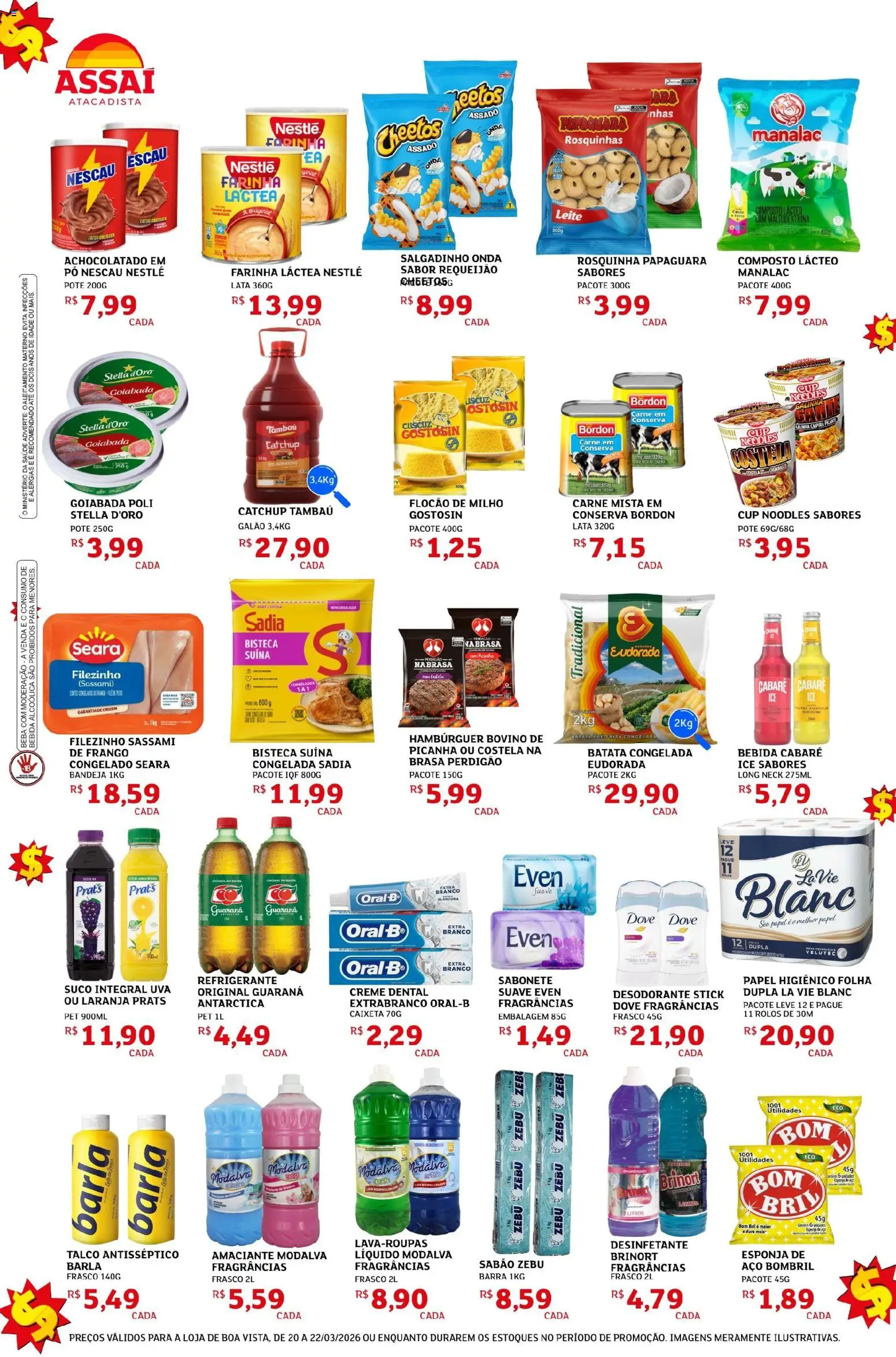 Assaí Atacadista Folheto - válido de 20.03.2026 | Página: 2 | Produtos: Esponja, Guaraná, Carne, Bandeja