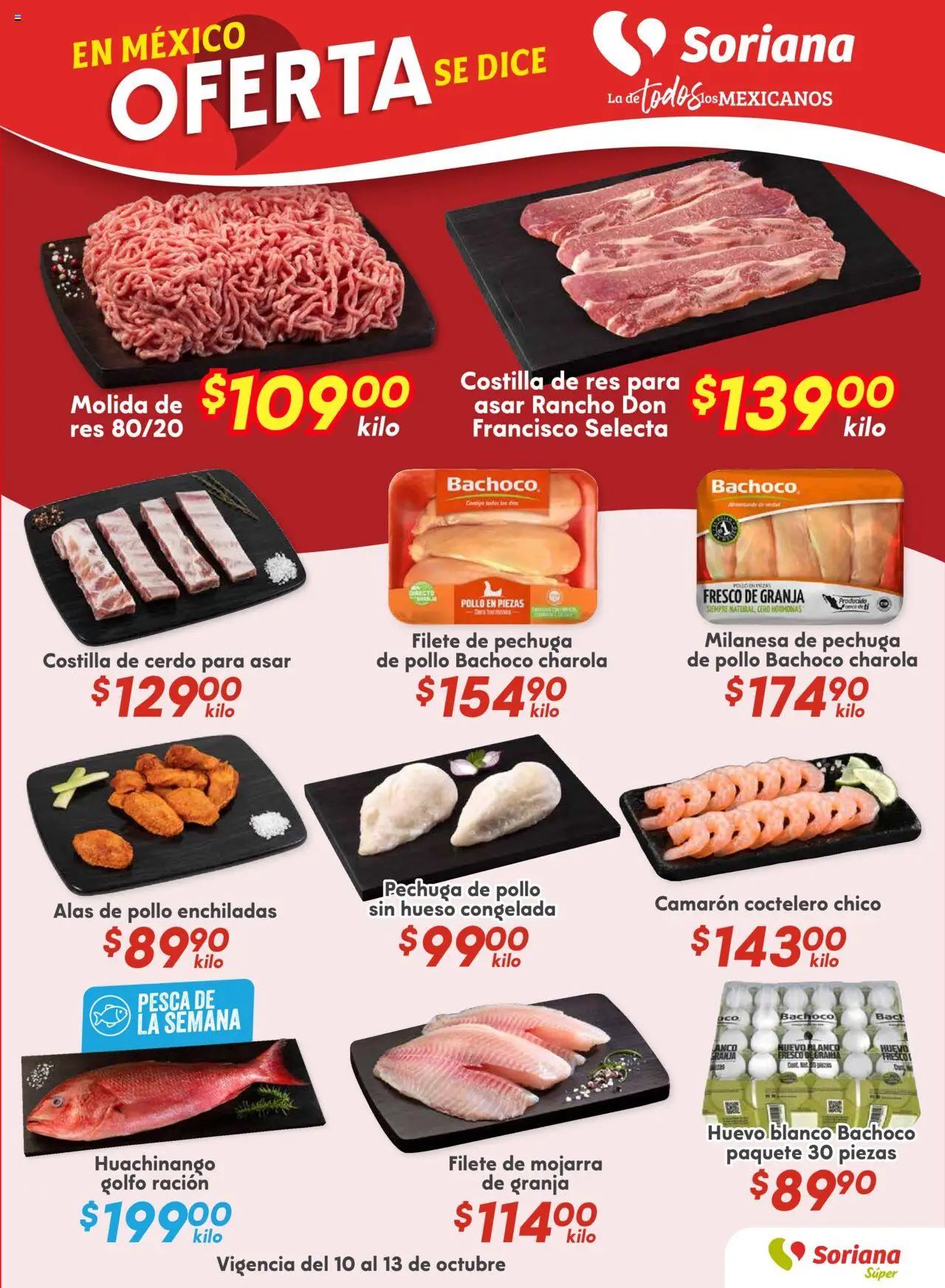 Nuevas ofertas de Soriana válidas en toda la República Mexicana desde el 09.10.2025. ¡Encuentra las mejores ofertas en Soriana - Fin de Semana Súper: Ver, Tab, Chis, Camp, Yuc y Q. Roo! | Página: 7 | Productos: Pollo, Milanesa, Huevo, Cerdo