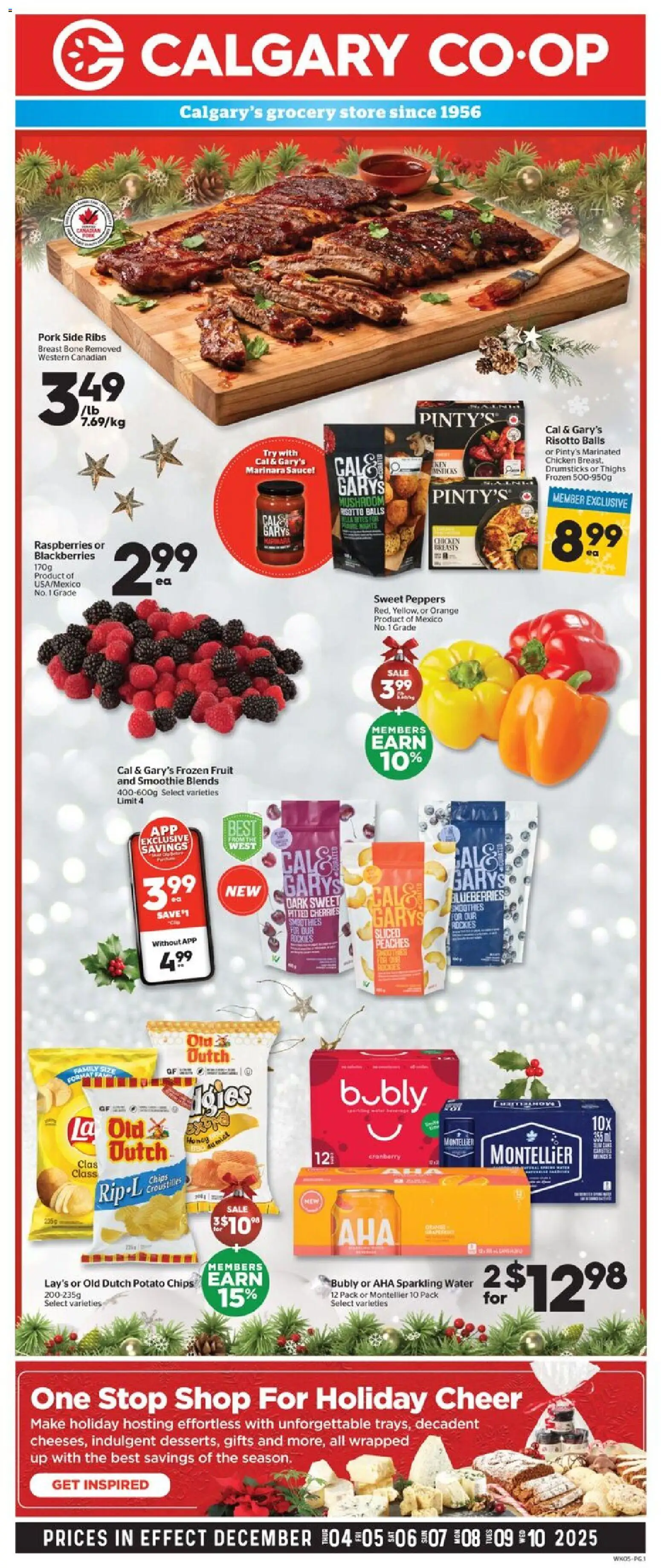 Calgary Co-op flyer valid from 04.12.2025 | Page: 2 | Products: Chips, Chicken, Pork