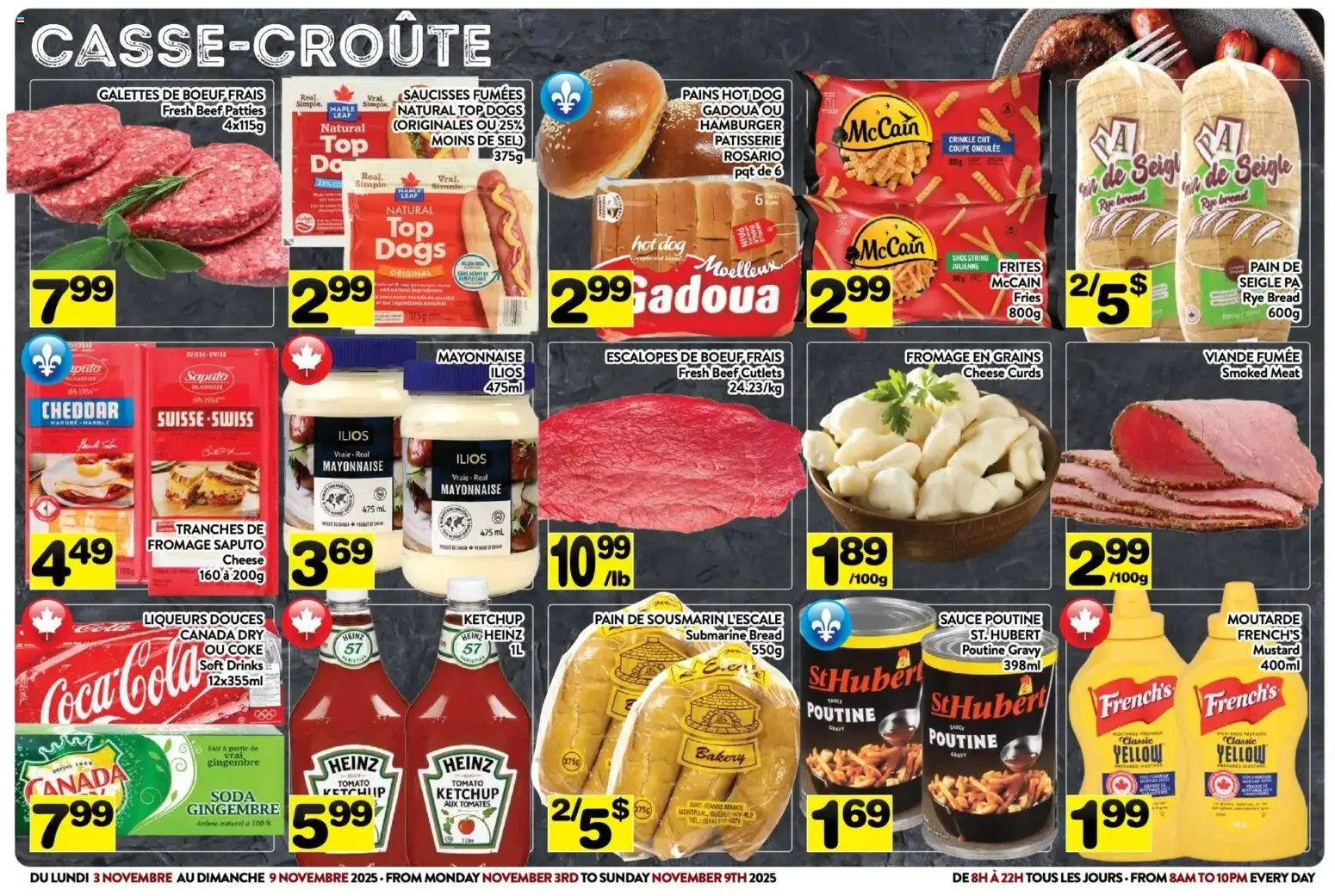 Pa Supermarché flyer valid from 03.11.2025 | Page: 3 | Products: Beef, Ketchup, Bakery, Bread