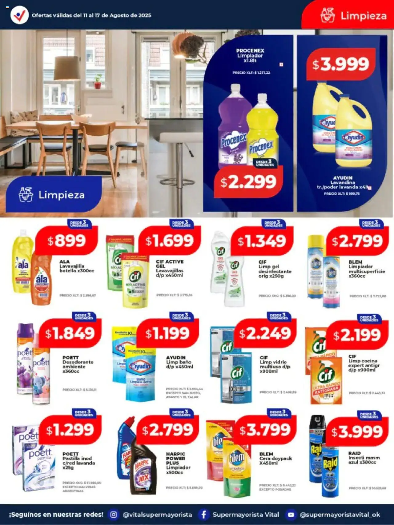 Vital ofertas │ válido desde el 11.08.2025 | Página: 7 | Productos: Antigrasa, Desinfectante, Lavandina, Lavavajillas
