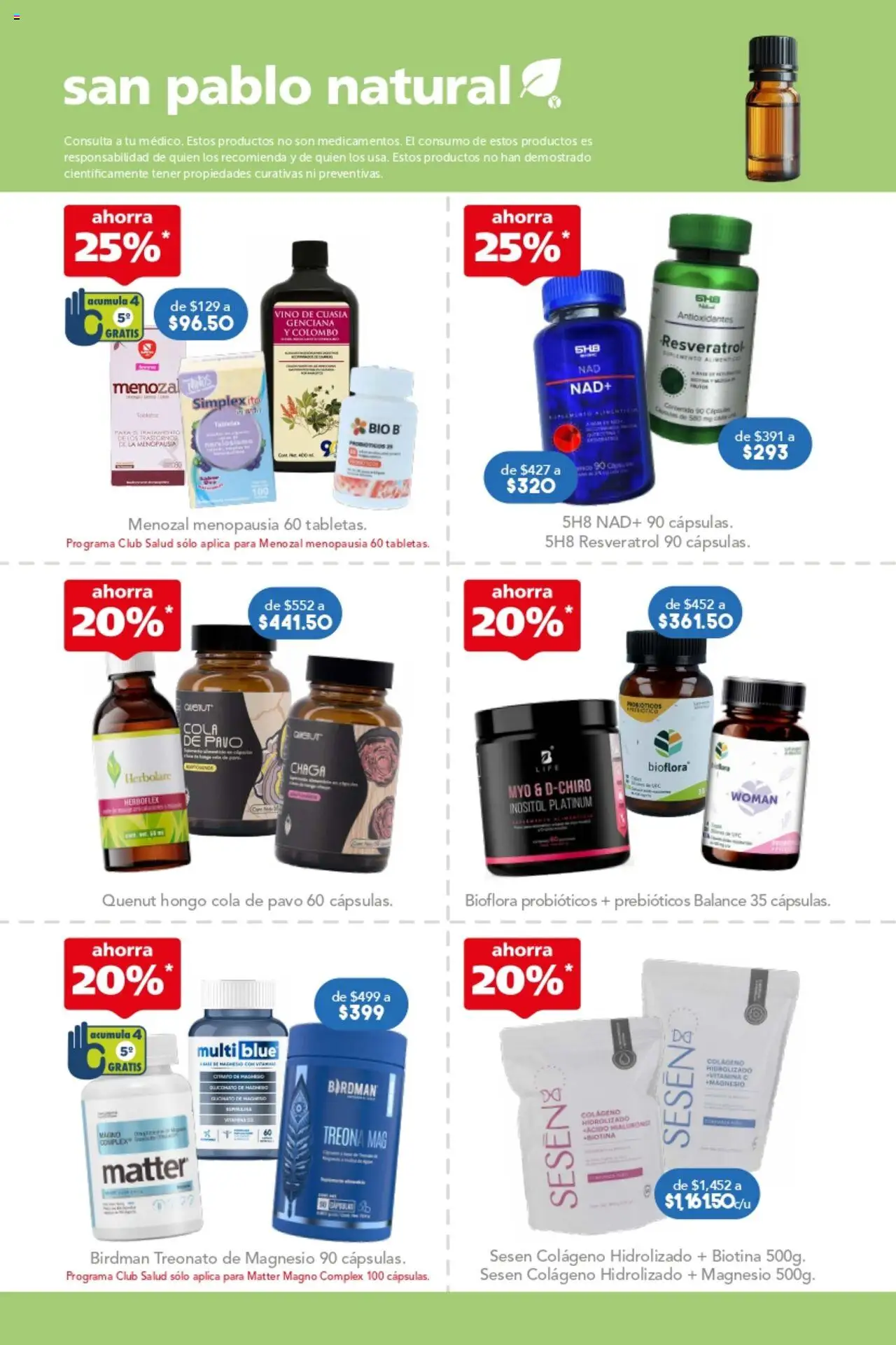 Nuevas ofertas de Farmacia San Pablo válidas en toda la República Mexicana desde el 28.09.2025. ¡Encuentra las mejores ofertas en Farmacia San Pablo catálogo! | Página: 6 | Productos: Vino