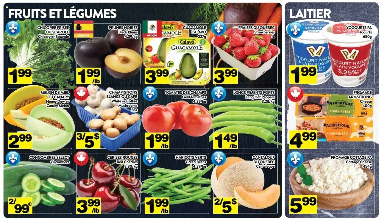Pa Supermarché flyer valid from 11.08.2025 | Page: 2 | Products: Strawberries, Cottage cheese, Cucumbers, Cheese