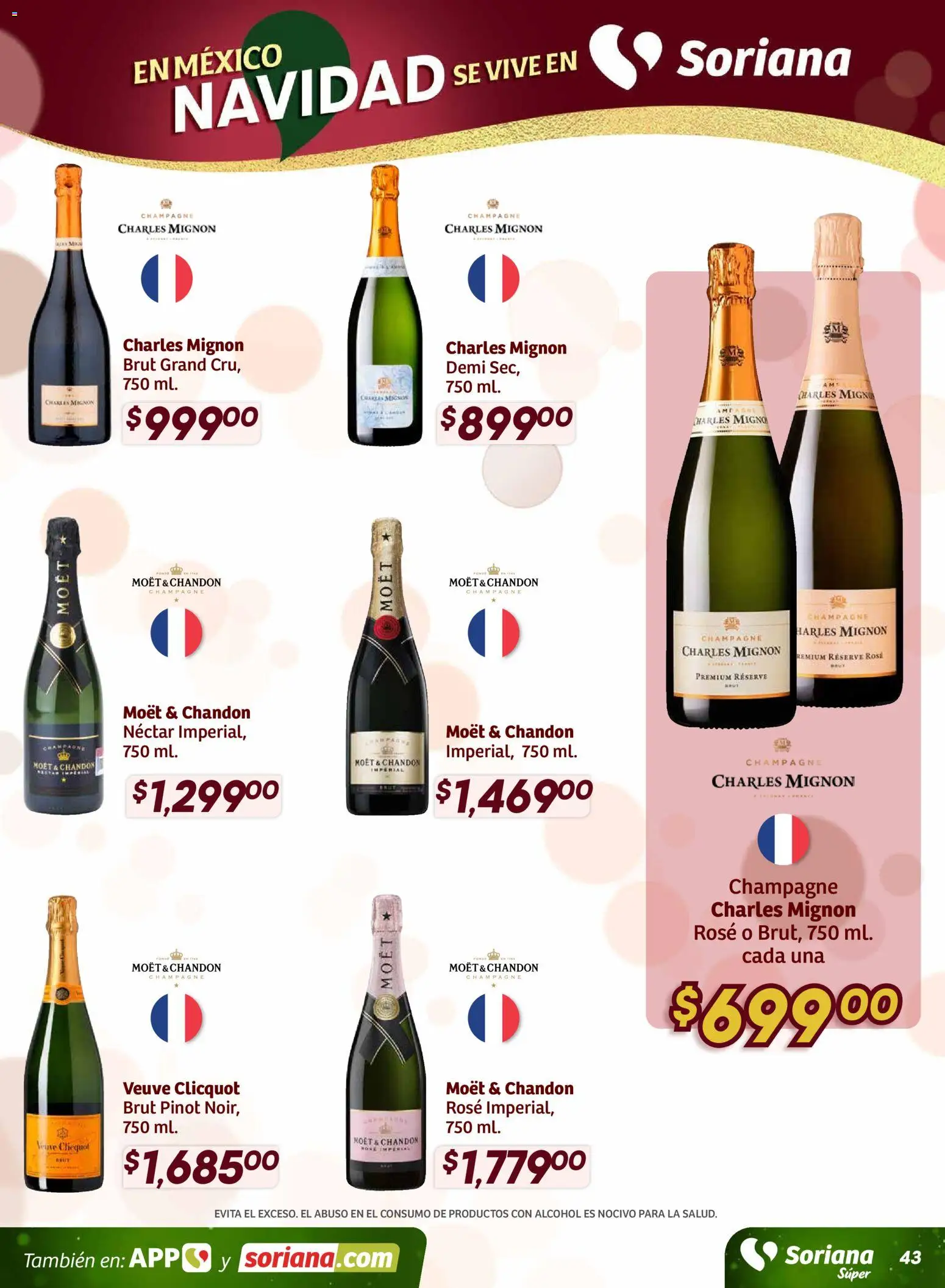 Nuevas ofertas de Soriana válidas en toda la República Mexicana desde el 27.11.2025. ¡Encuentra las mejores ofertas en Soriana - Preciazazaso Súper: Frontera BCN, Son! | Página: 44 | Productos: Champagne