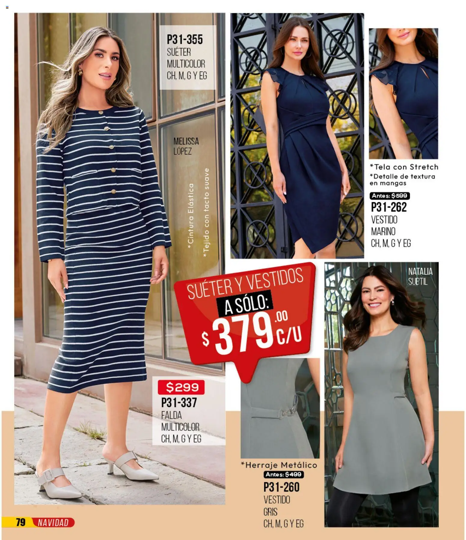 Nuevas ofertas de Cklass válidas en toda la República Mexicana desde el 30.11.2025. ¡Encuentra las mejores ofertas en Cklass catálogo Rebajas Navideñas Ropa! | Página: 80 | Productos: Suéter, Vestido, Falda