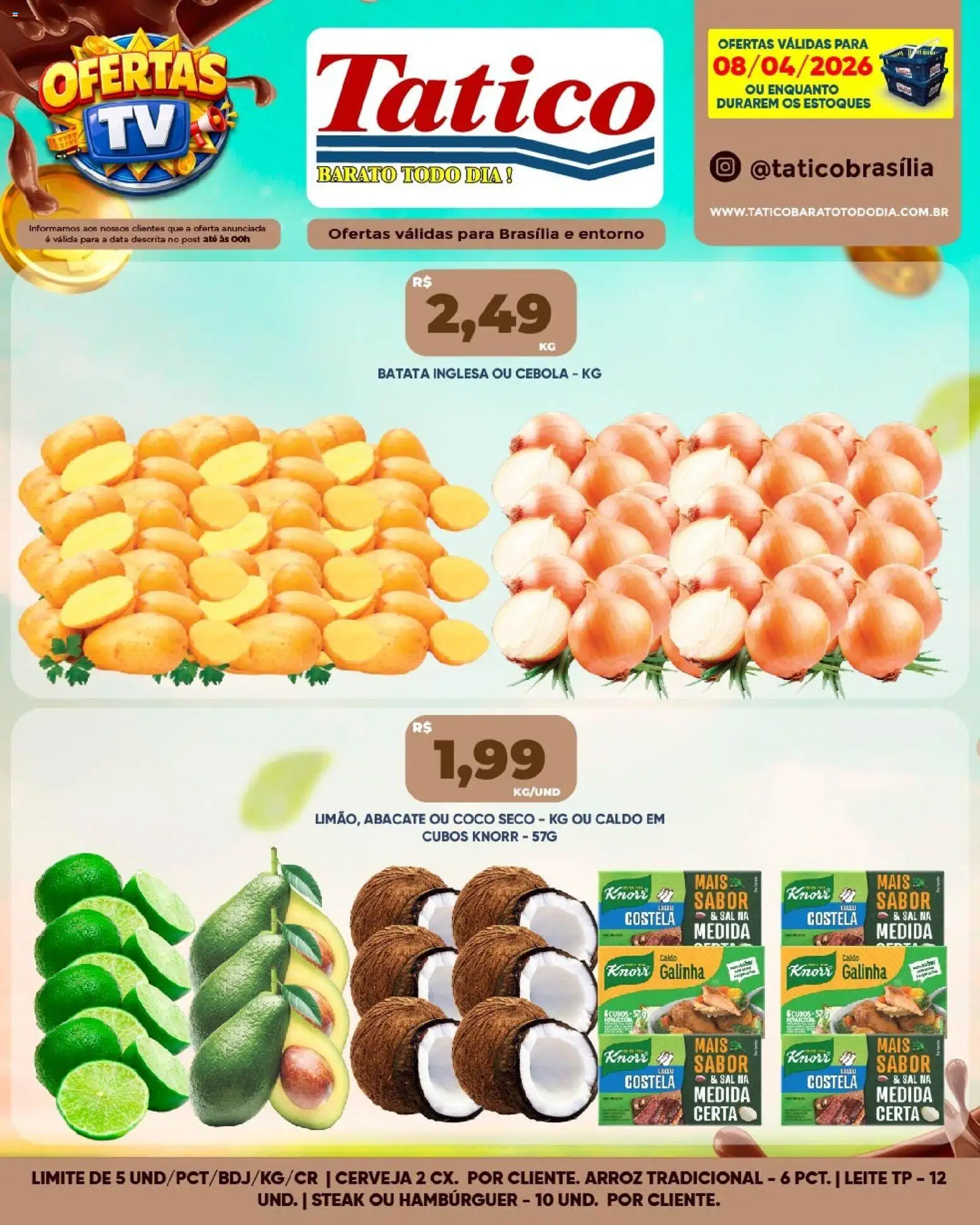 Tatico Folheto - válido de 09.04.2026 | Página: 35 | Produtos: Leite, Hambúrguer, Batata, Sal