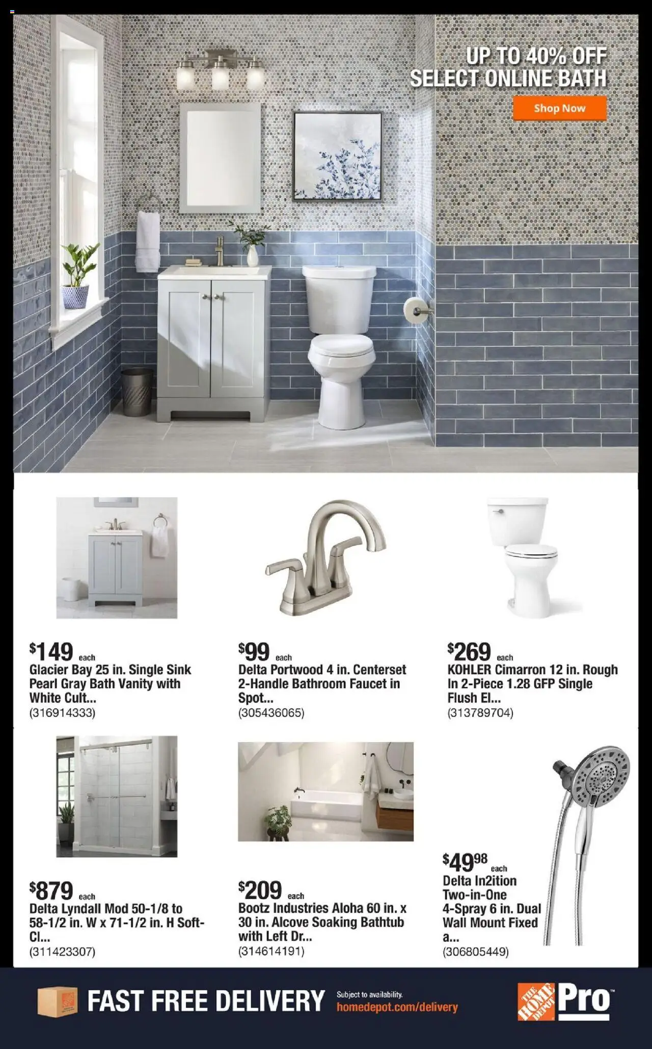 Home Depot Shop Pro Ad - FL - valid from 06.10.2025 | Page: 6 | Products: Bath, Bathtub