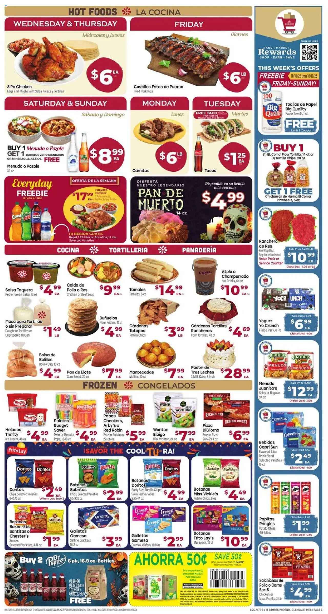 Cardenas Weekly Ad - AZ - valid from 08.10.2025 | Page: 3 | Products: Milk, Yogurt, Pizza, Beef
