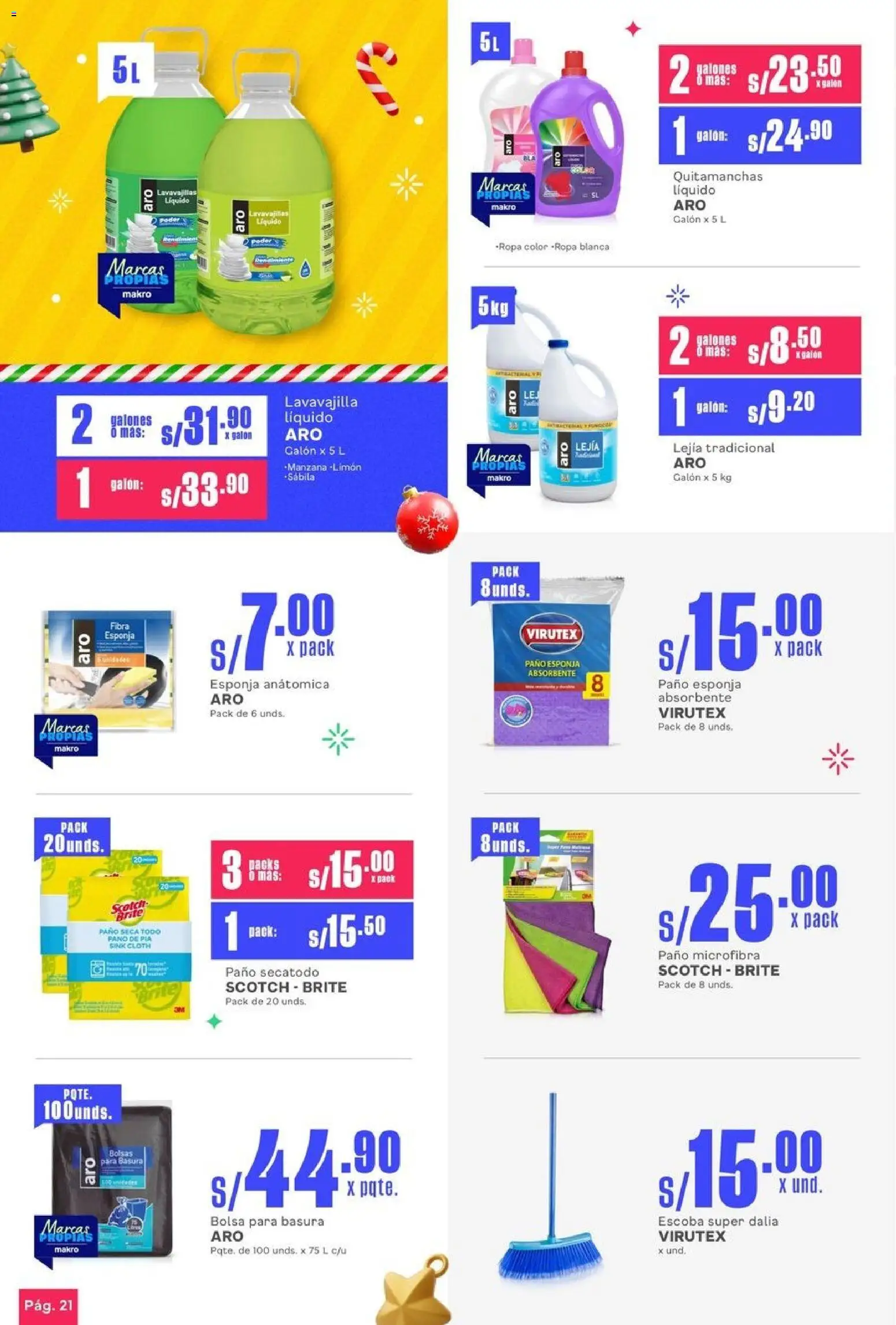 Catálogo Makro válido desde 01.12.2025 | Página: 22 | Productos: Esponja, Ropa, Bolsa, Lavavajillas