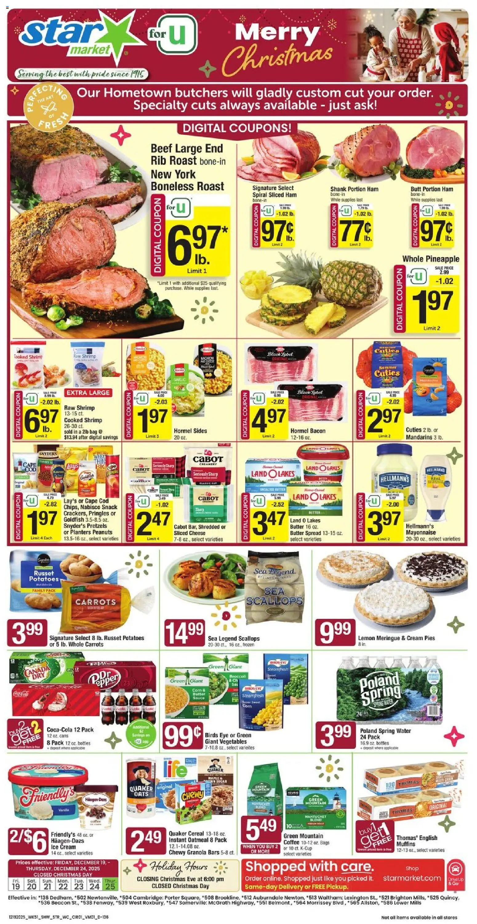 Star Market Weekly Ad - valid from 19.12.2025 | Page: 1 | Products: Coffee, Pineapple, Ice cream, Sugar