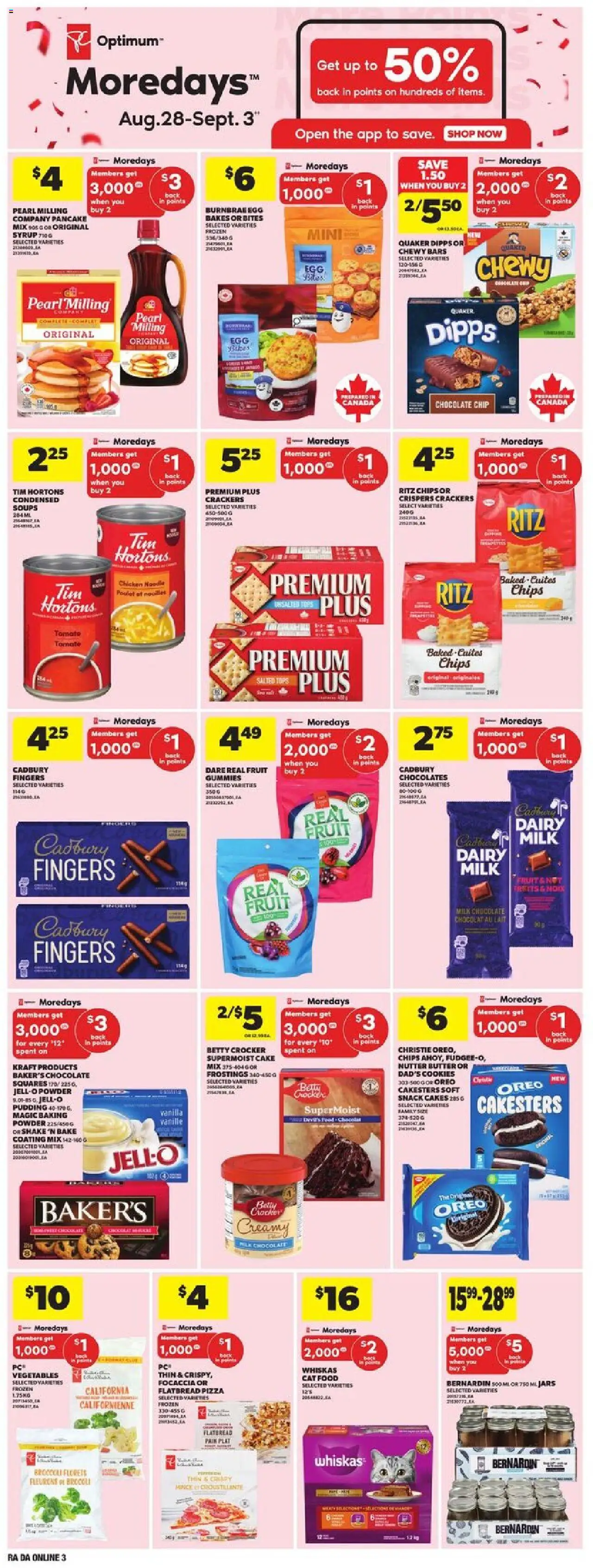 Atlantic Superstore flyer valid from 28.08.2025 | Page: 9 | Products: Chips, Cookies, Pizza, Chicken