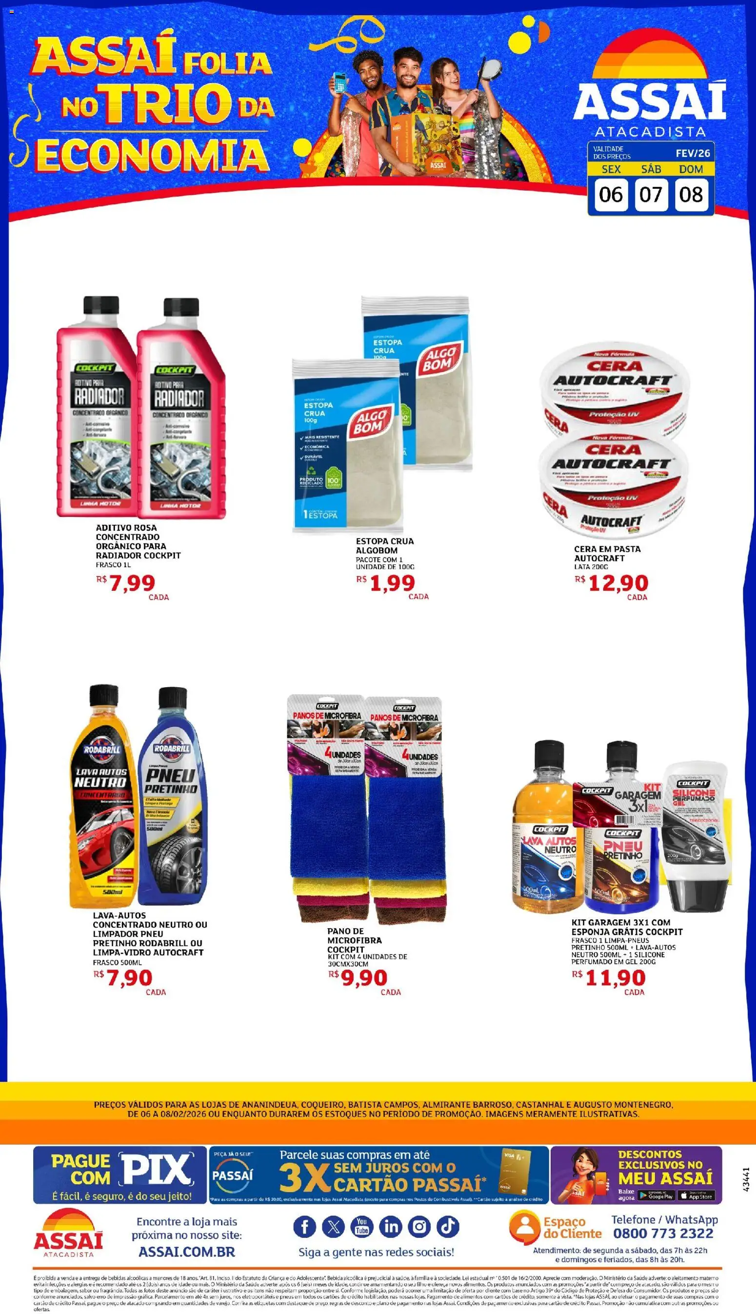 Assaí Atacadista Folheto - válido de 06.02.2026 | Página: 1 | Produtos: Esponja, Pasta, Base, Cera