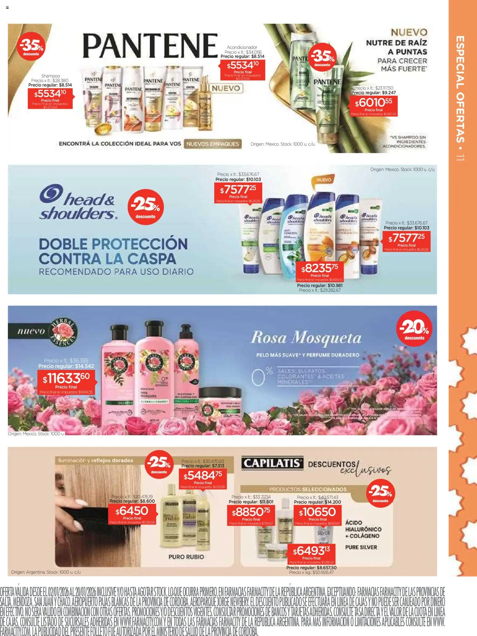 Farmacity catálogo │ válido desde el 02.01.2026 | Página: 11 | Productos: Perfume, Shampoo, Acondicionador, Sales