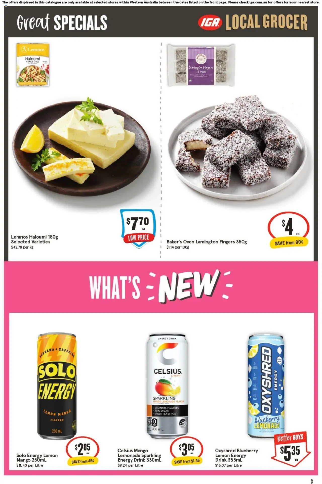 IGA catalogue - valid from 01.10.2025 | Page: 3 | Products: Energy drink, Tea, Mango, Oven