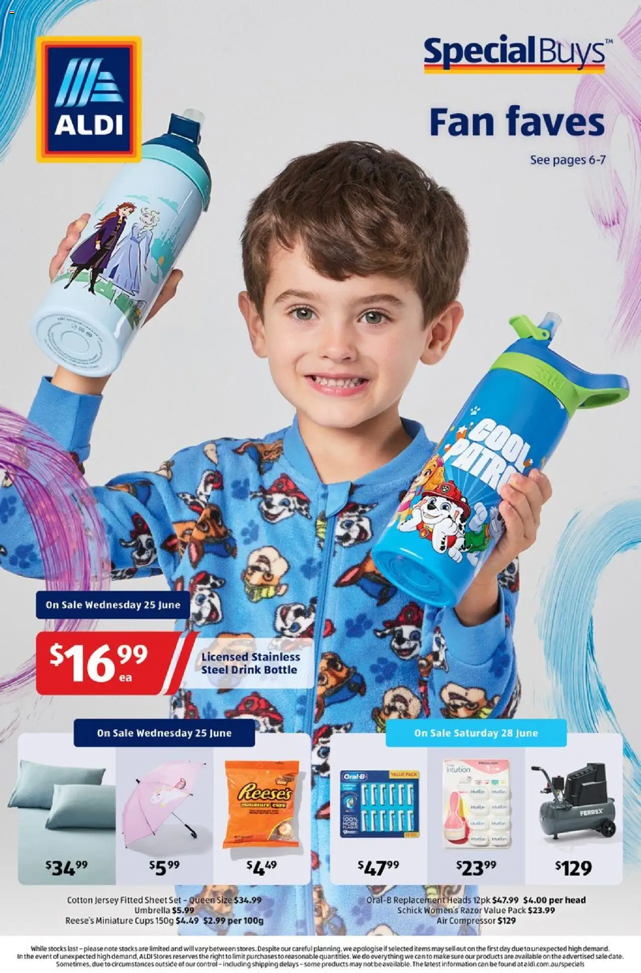 Aldi catalogue - valid from 25.06.2025 | Page: 1 | Products: Jersey, Razor, Umbrella, Fan