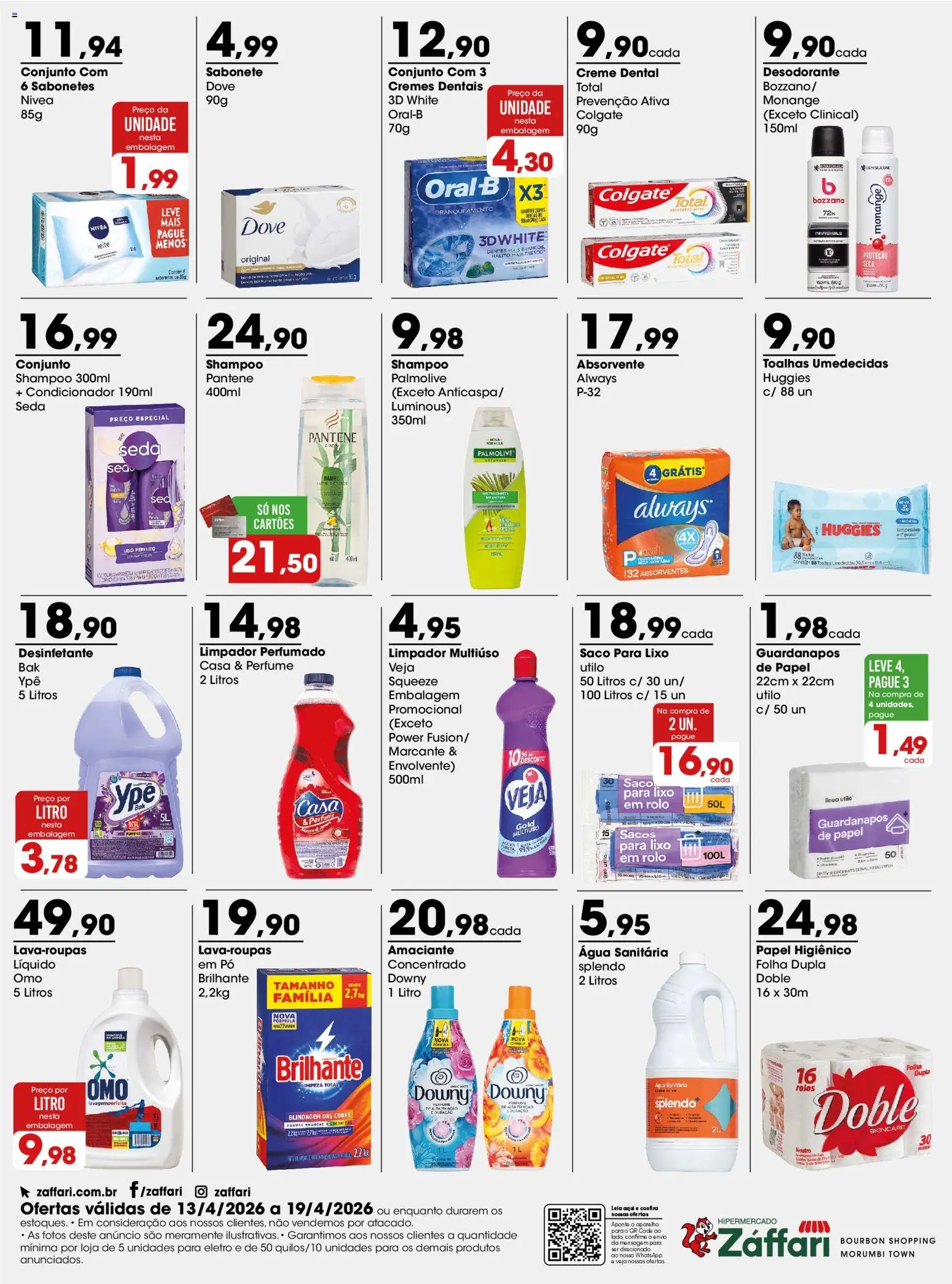 Zaffari Folheto - válido de 13.04.2026 | Página: 4 | Produtos: Pó, Limpador multiuso, Creme, Dove