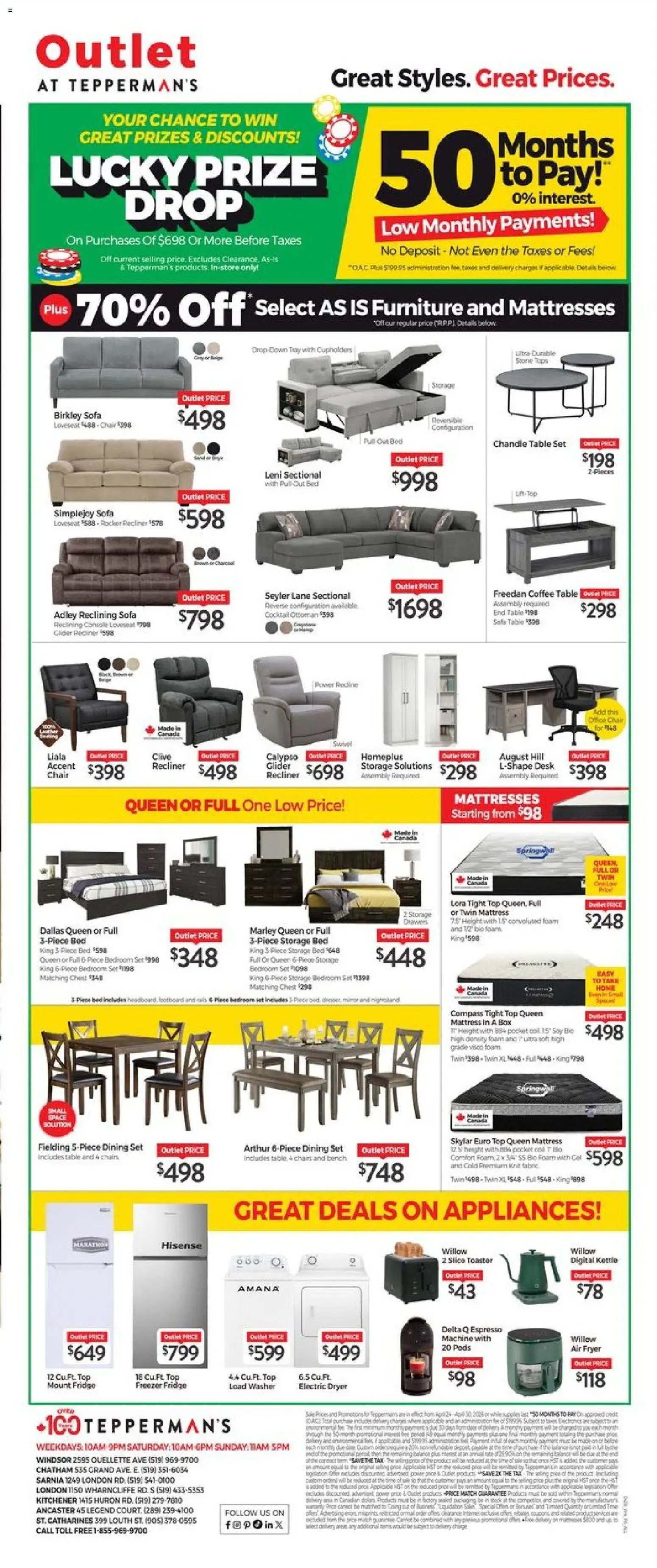 Tepperman's flyer valid from 24.04.2026 | Page: 9 | Products: Kettle, Table, Chair, Box
