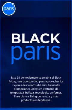 Paris - Black Friday Aviso válido desde el 26.11.2025