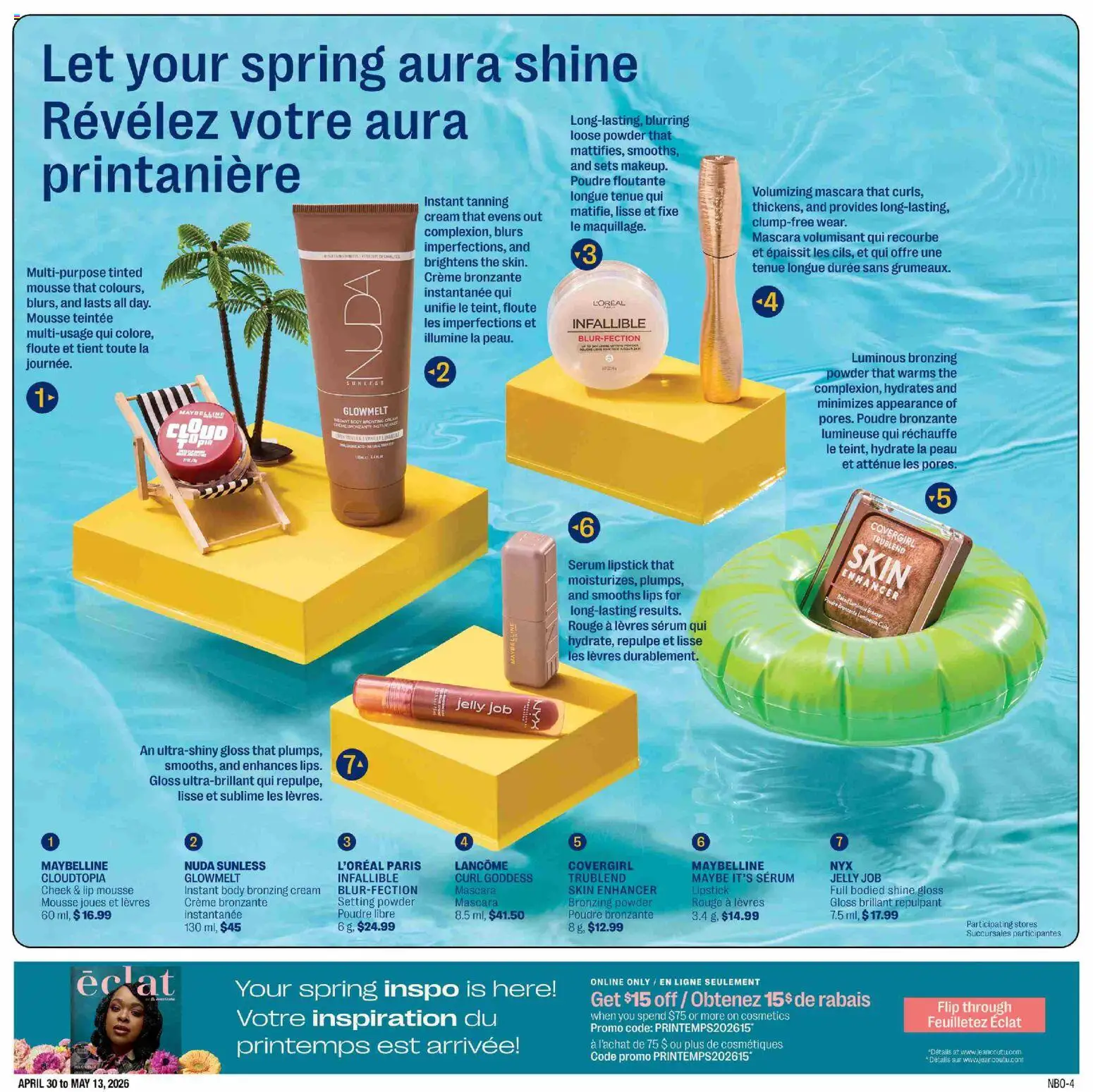 Jean Coutu flyer valid from 30.04.2026 | Page: 8 | Products: Cream, Powder, Mascara, Lipstick