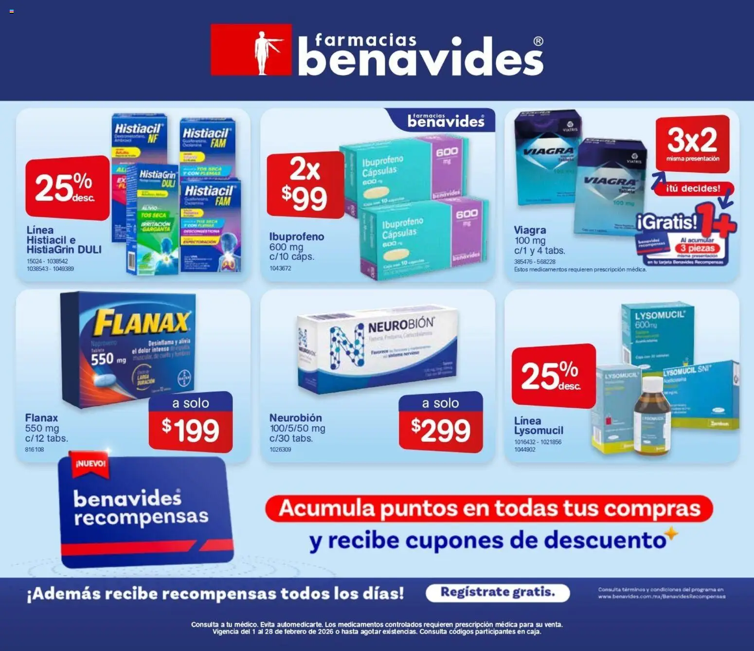 Nuevas ofertas de Farmacia Benavides válidas en toda la República Mexicana desde el 01.01.2026. ¡Encuentra las mejores ofertas en Farmacia Benavides catálogo! | Página: 1 | Productos: Tablet, Tableta