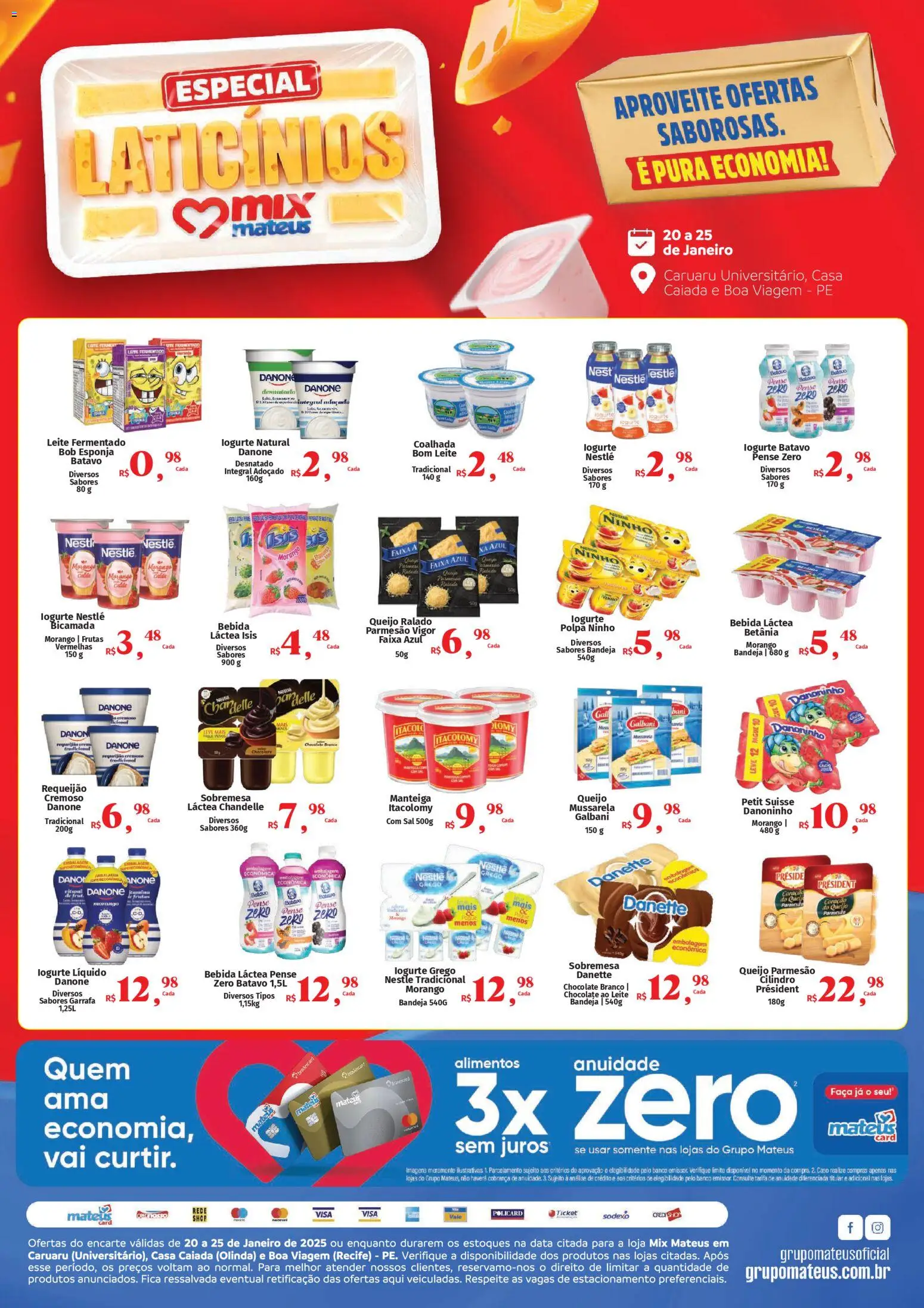 Mateus Folheto - válido de 20.01.2026 | Página: 1 | Produtos: Esponja, Parmesão, Sal, Leite fermentado