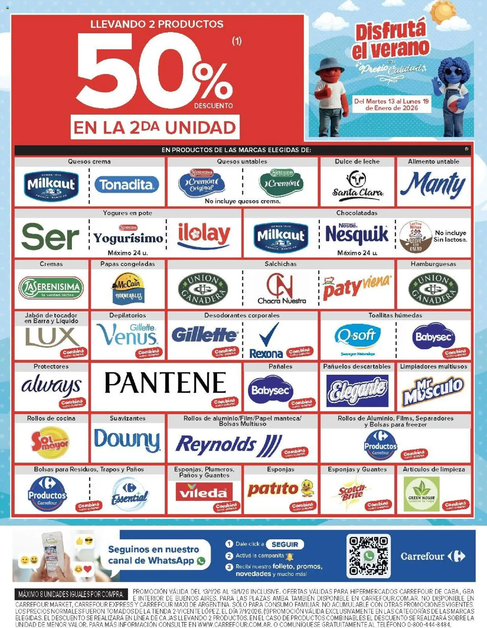 Carrefour ofertas │ válido desde el 13.01.2026 | Página: 8 | Productos: Caso, Toallitas húmedas, Jabón, Freezer