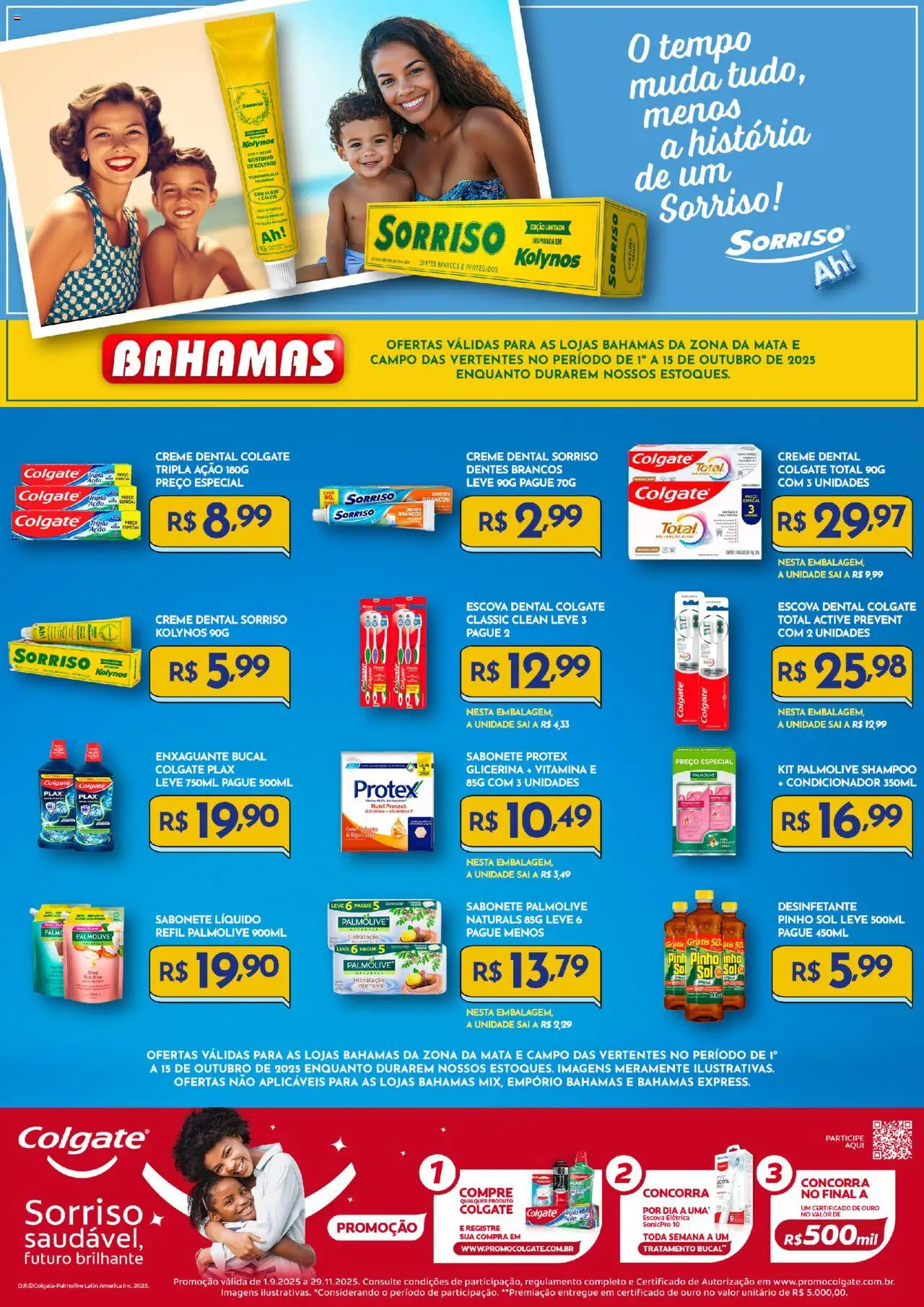 Bahamas Supermercados Folheto - válido de 01.10.2025 | Página: 1 | Produtos: Condicionador, Enxaguante bucal, Creme dental, Sabonete líquido