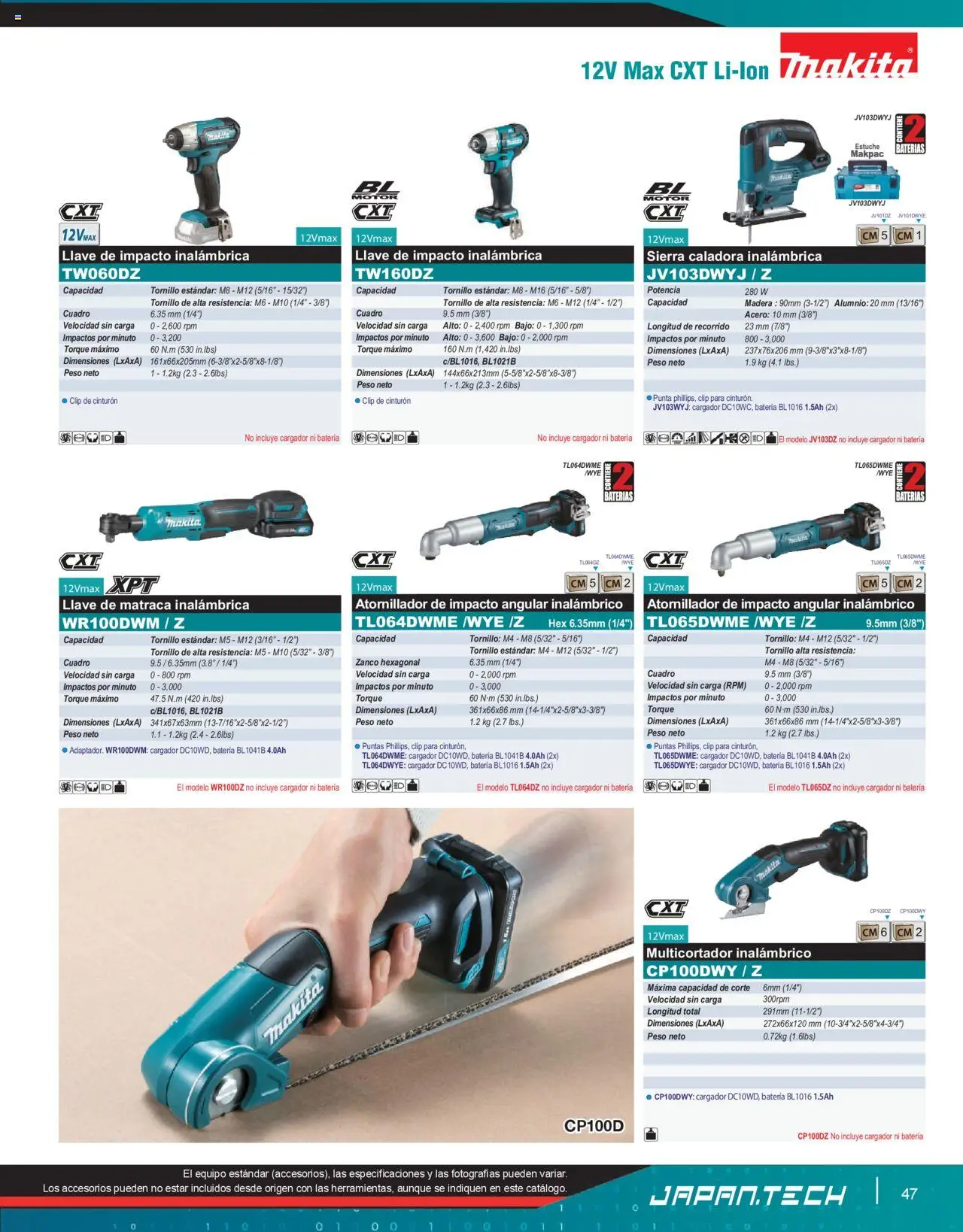 Nuevas ofertas de Makita válidas en toda la República Mexicana desde el 07.10.2024. ¡Encuentra las mejores ofertas en Makita catálogo Líneas de Ensamble! | Página: 47 | Productos: Tornillo, Cargador, Sierra, Llave