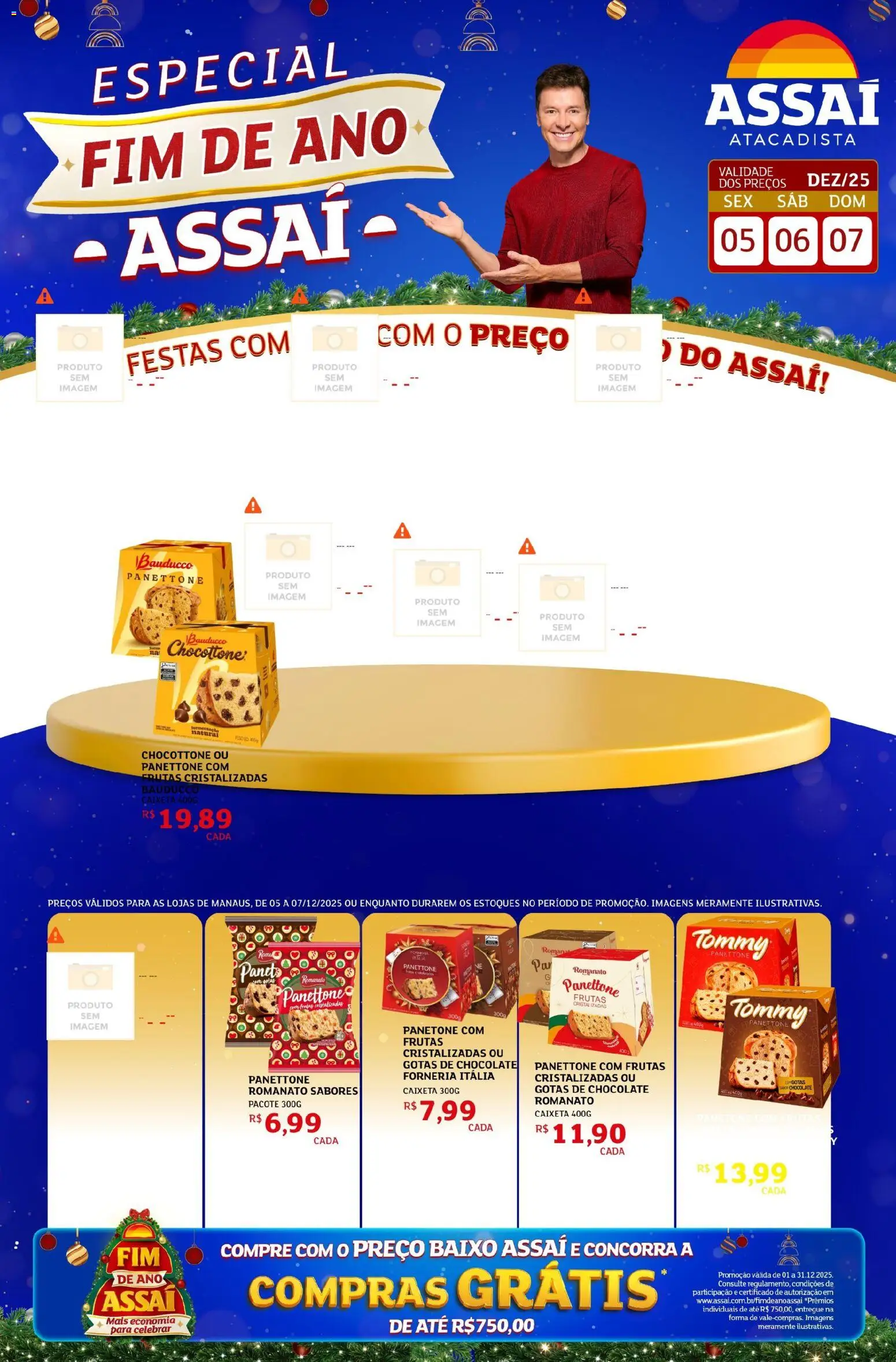 Assaí Atacadista Folheto - válido de 09.12.2025 | Página: 1 | Produtos: Panettone, Chocolate, Baixo, Frutas cristalizadas