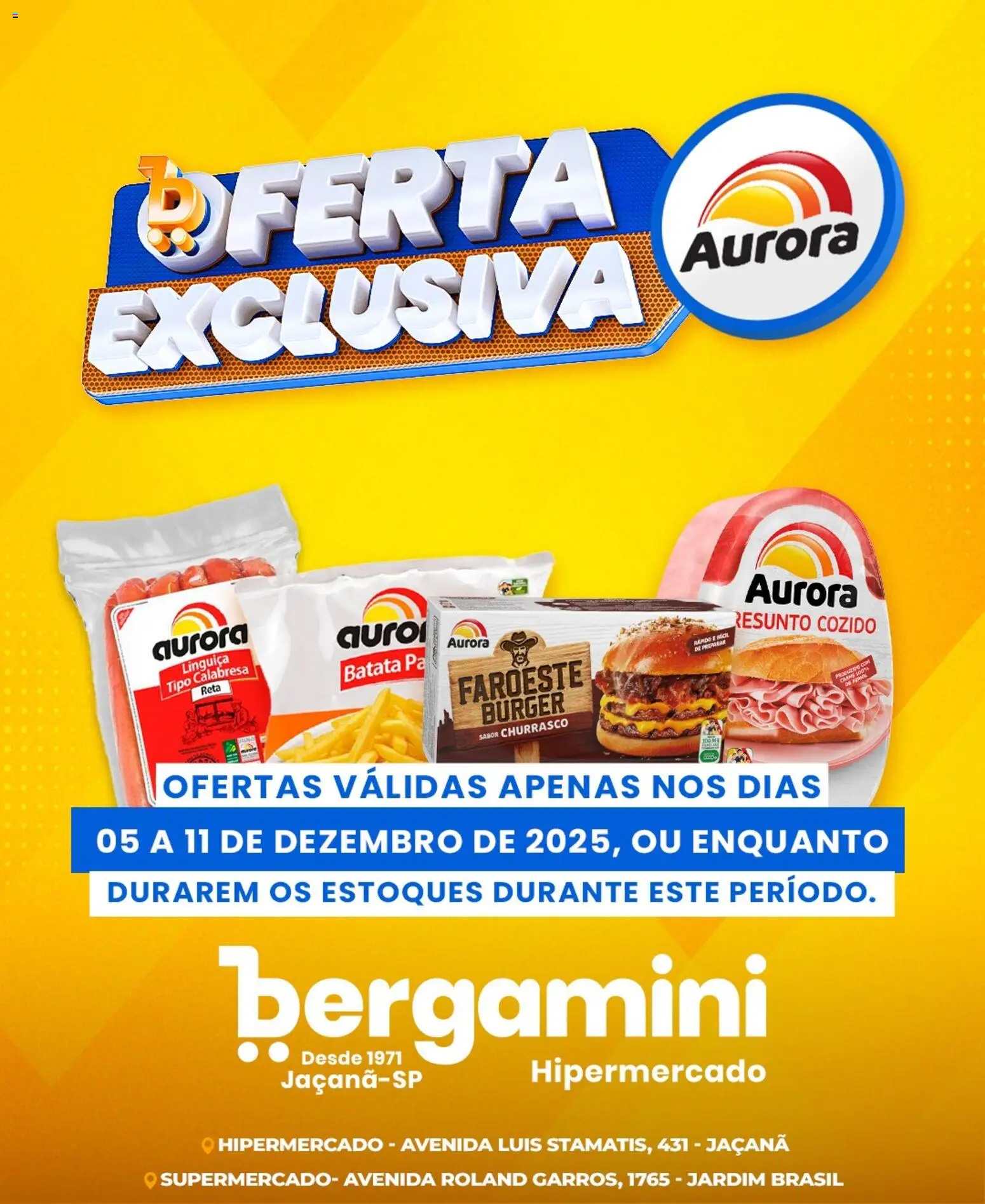 Supermercado Bergamini Folheto - válido de 05.12.2025 | Página: 1 | Produtos: Linguiça, Batata, Pá
