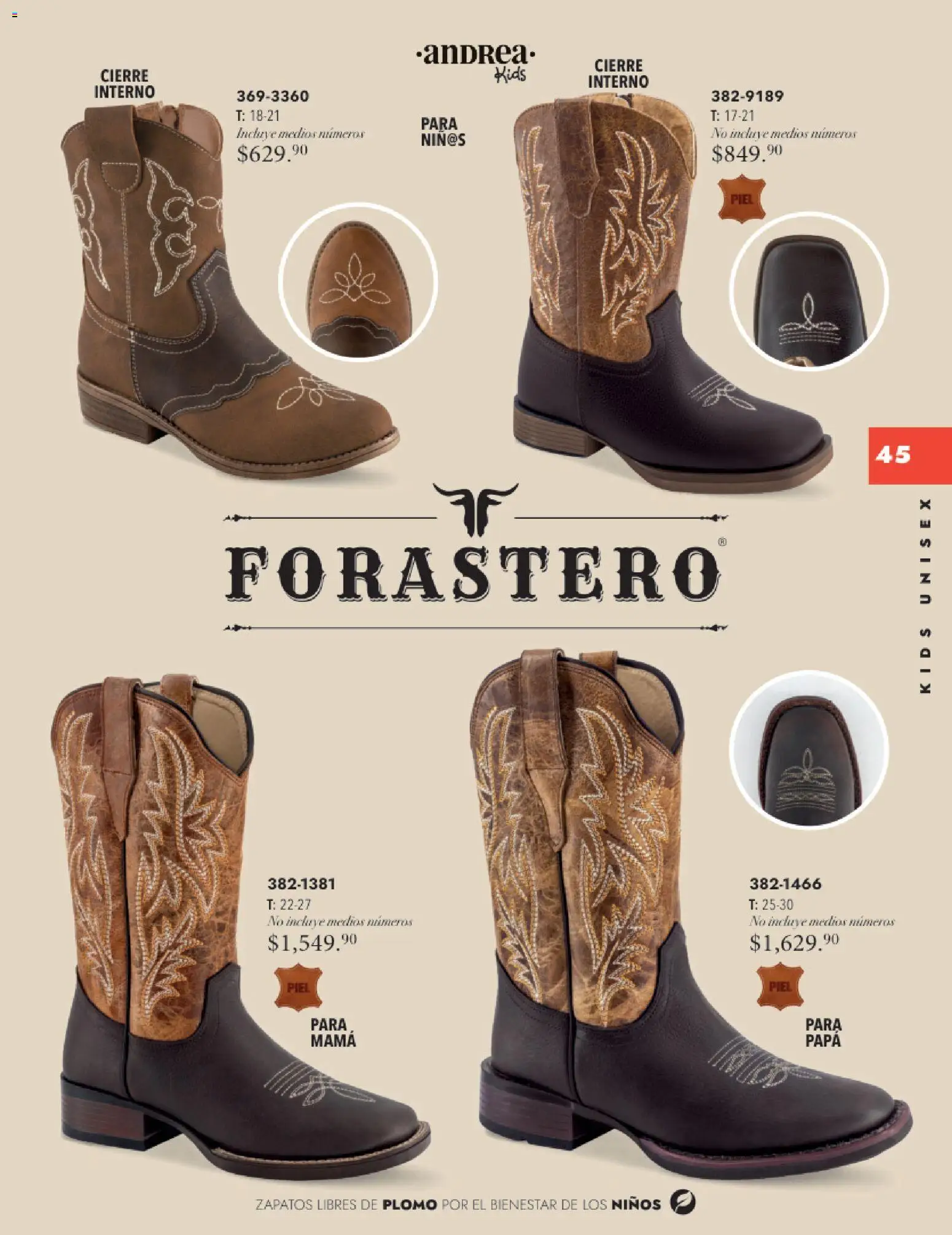 Nuevas ofertas de Andrea válidas en toda la República Mexicana desde el 26.11.2025. ¡Encuentra las mejores ofertas en Andrea catálogo Infantil Kids! | Página: 44 | Productos: Papa, Zapatos