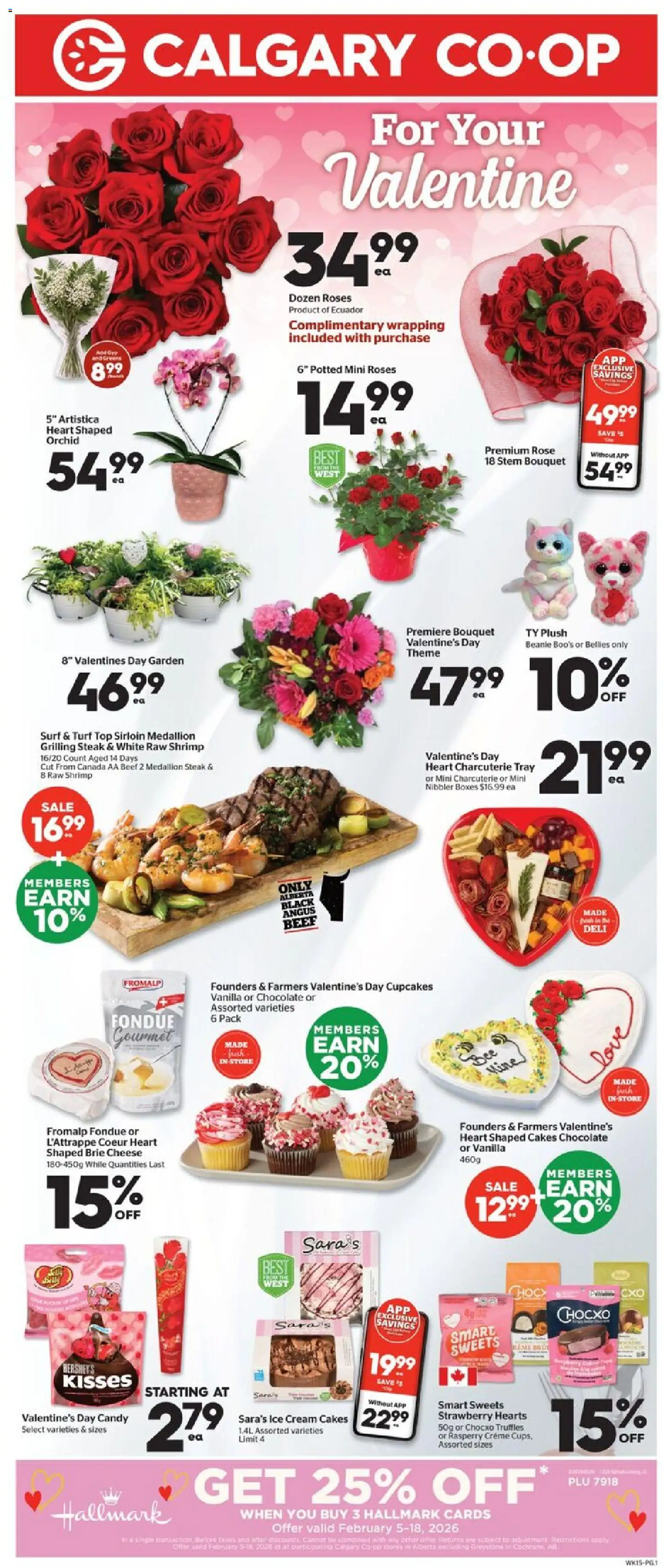 Calgary Co-op flyer valid from 12.02.2026 | Page: 1 | Products: Beef, Cream, Ice cream, Chocolate