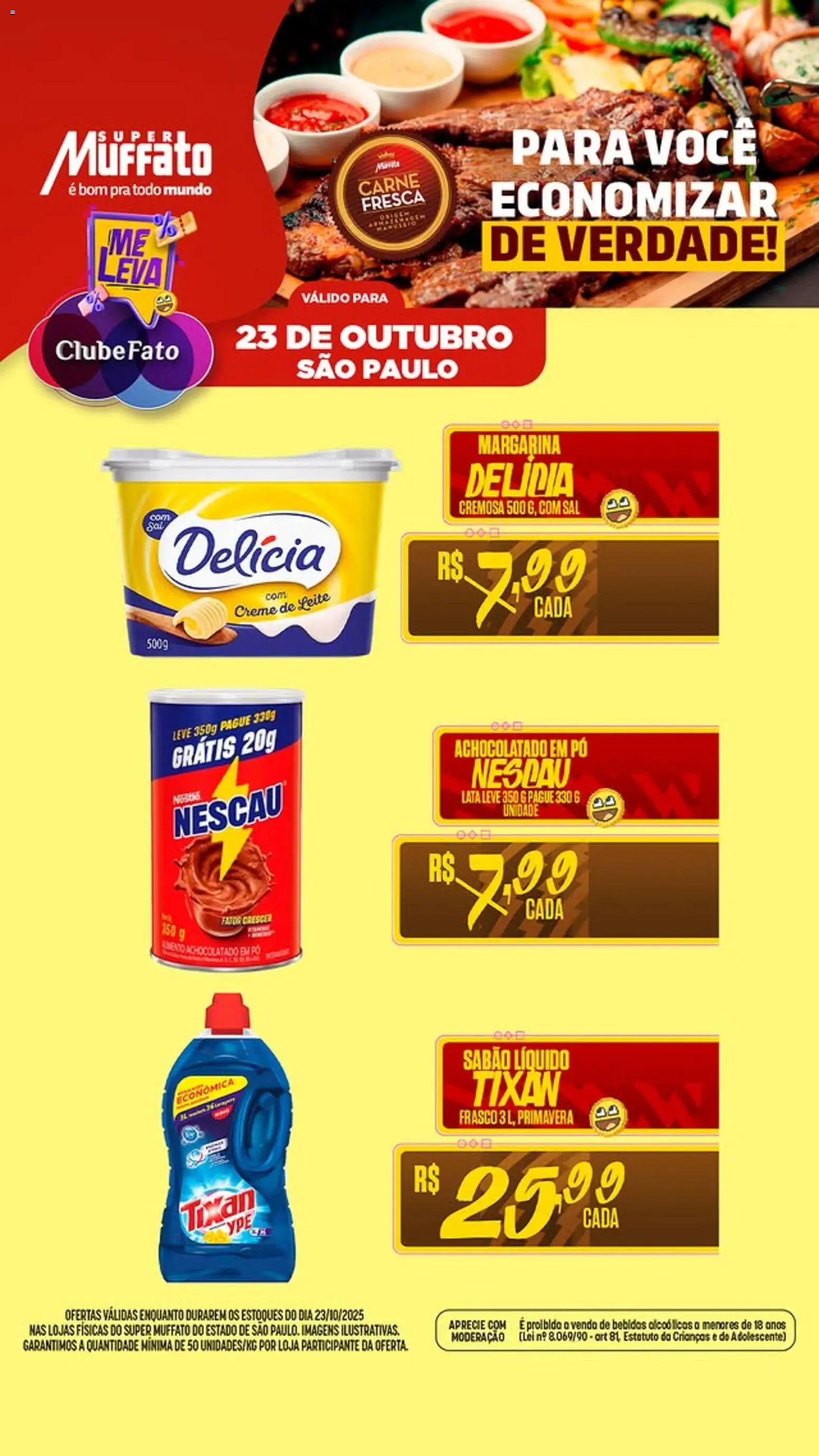 Super Muffato Folheto - válido de 23.10.2025 | Página: 1 | Produtos: Pó, Sabão, Leite, Margarina