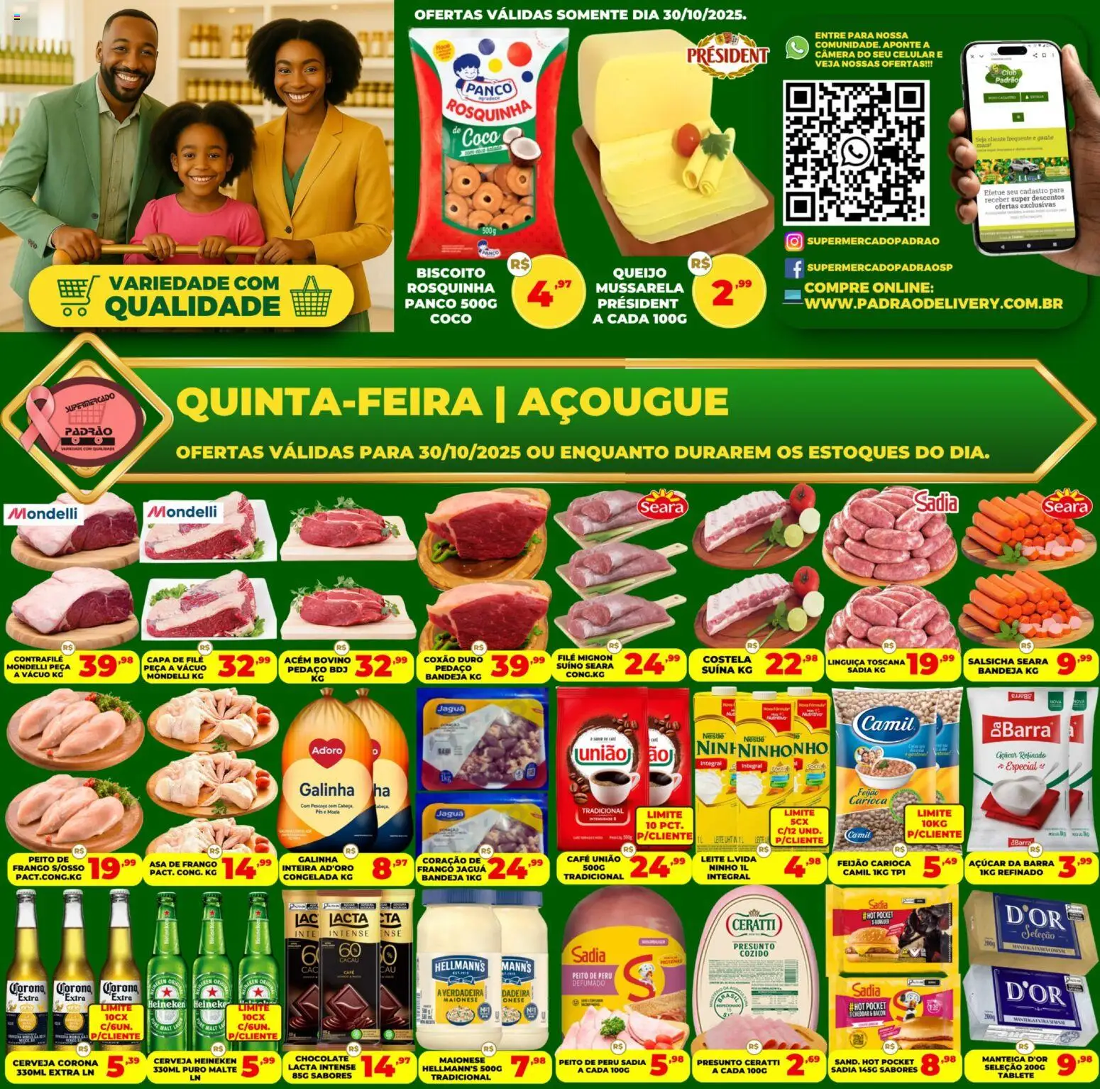 Supermercado Padrão Folheto - válido de 30.10.2025 | Página: 1 | Produtos: Coco, Manteiga, Café, Rosquinha