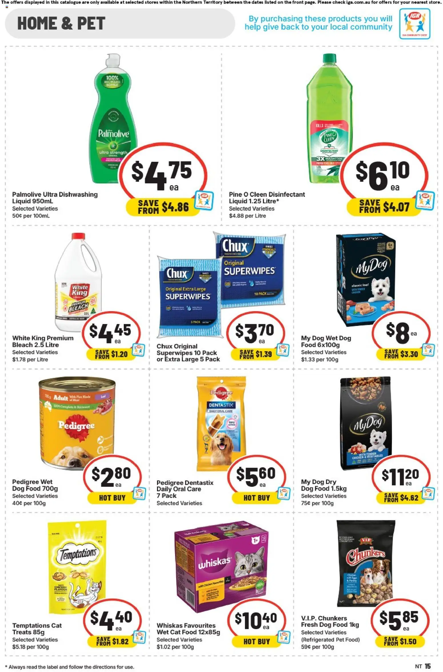 IGA catalogue - valid from 04.02.2026 | Page: 15 | Products: Chicken, Dog food, Vegetables