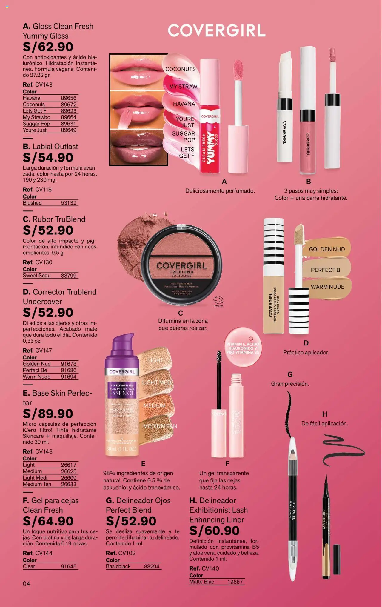 Catálogo Leonisa válido desde 24.06.2025 | Página: 4 | Productos: Delineador, Té, Corrector, Rubor