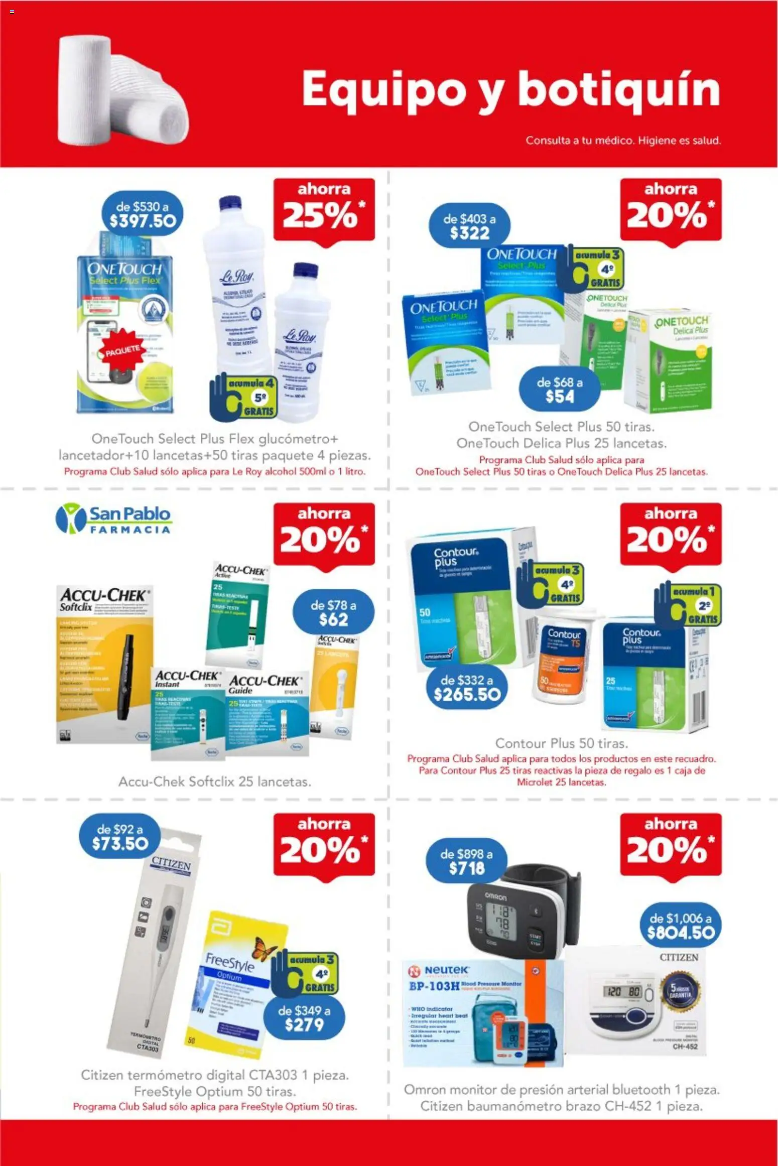 Nuevas ofertas de Farmacia San Pablo válidas en toda la República Mexicana desde el 22.02.2026. ¡Encuentra las mejores ofertas en Farmacia San Pablo catálogo! | Página: 3 | Productos: Termómetro, Monitor, Caja